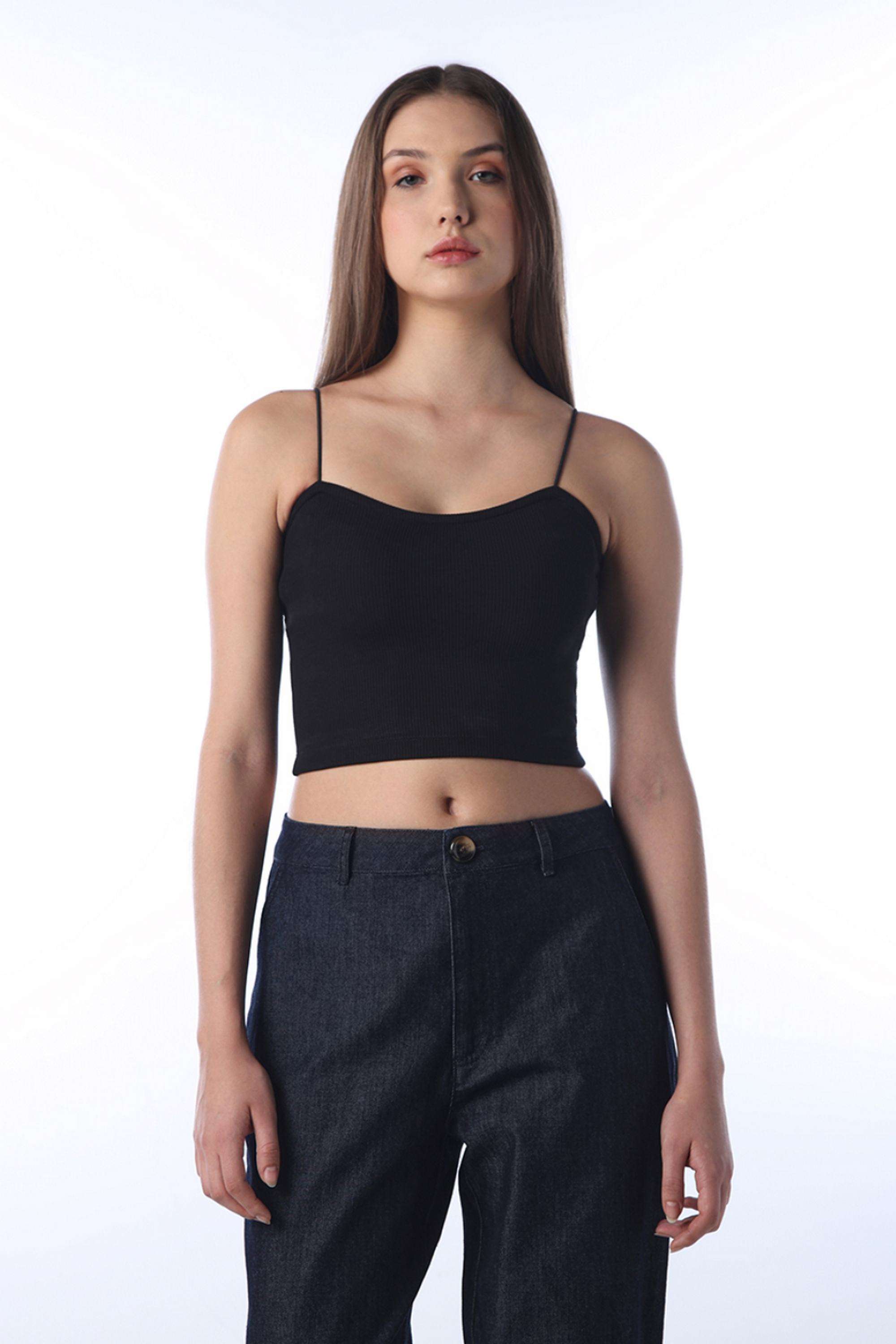 Solid-Cotton-Square-Neck-Women-s-Top