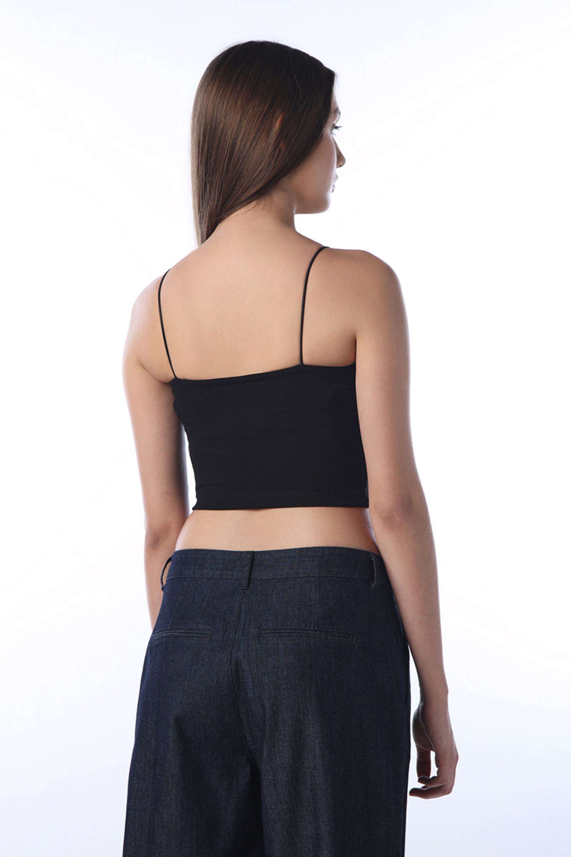 Solid-Cotton-Square-Neck-Women-s-Top