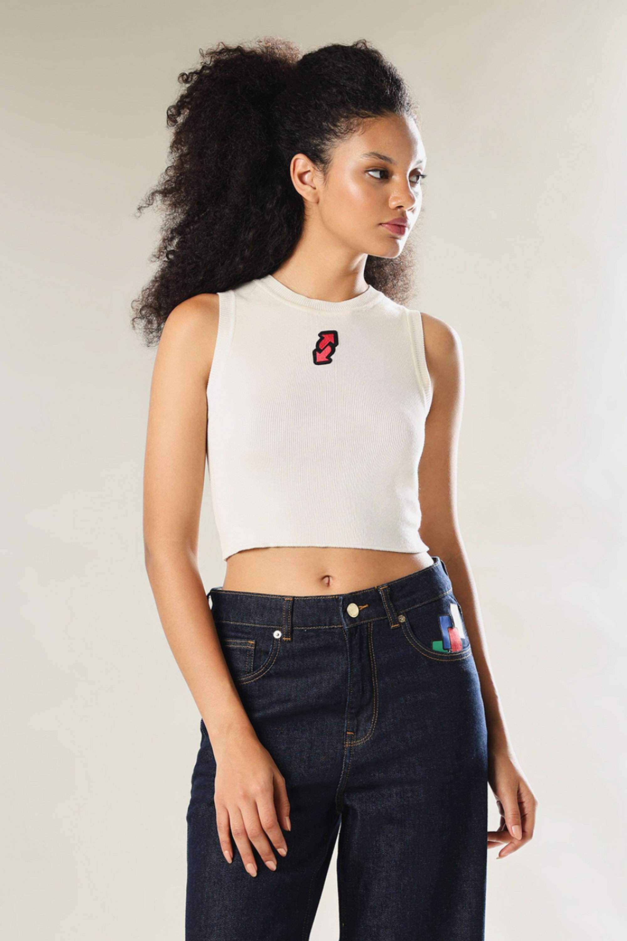 Solid-Blended-Fabric-Slim-Fit-Women-s-Top