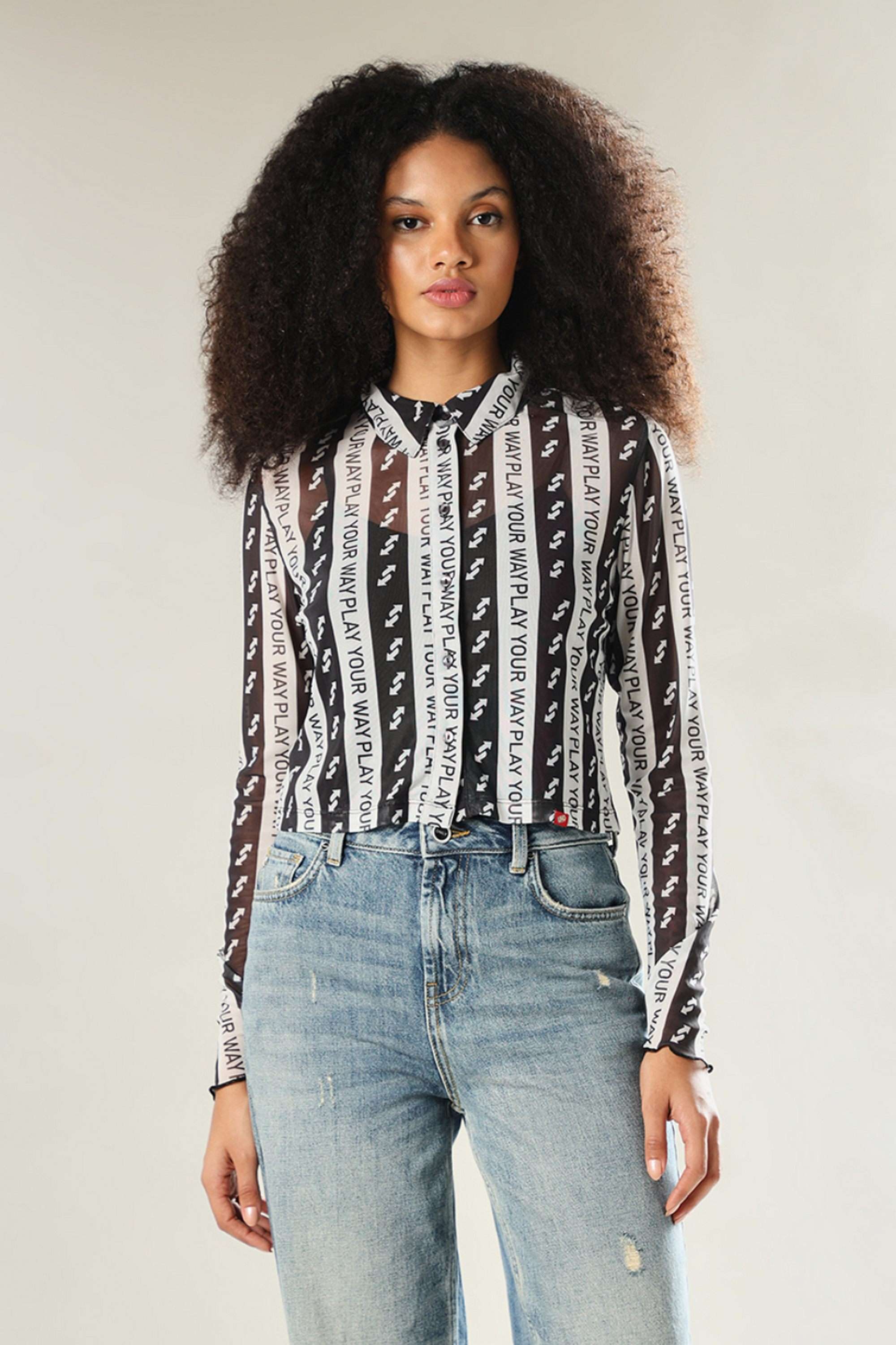 Solid-Blended-Fabric-Regular-Fit-Women-s-Shirt