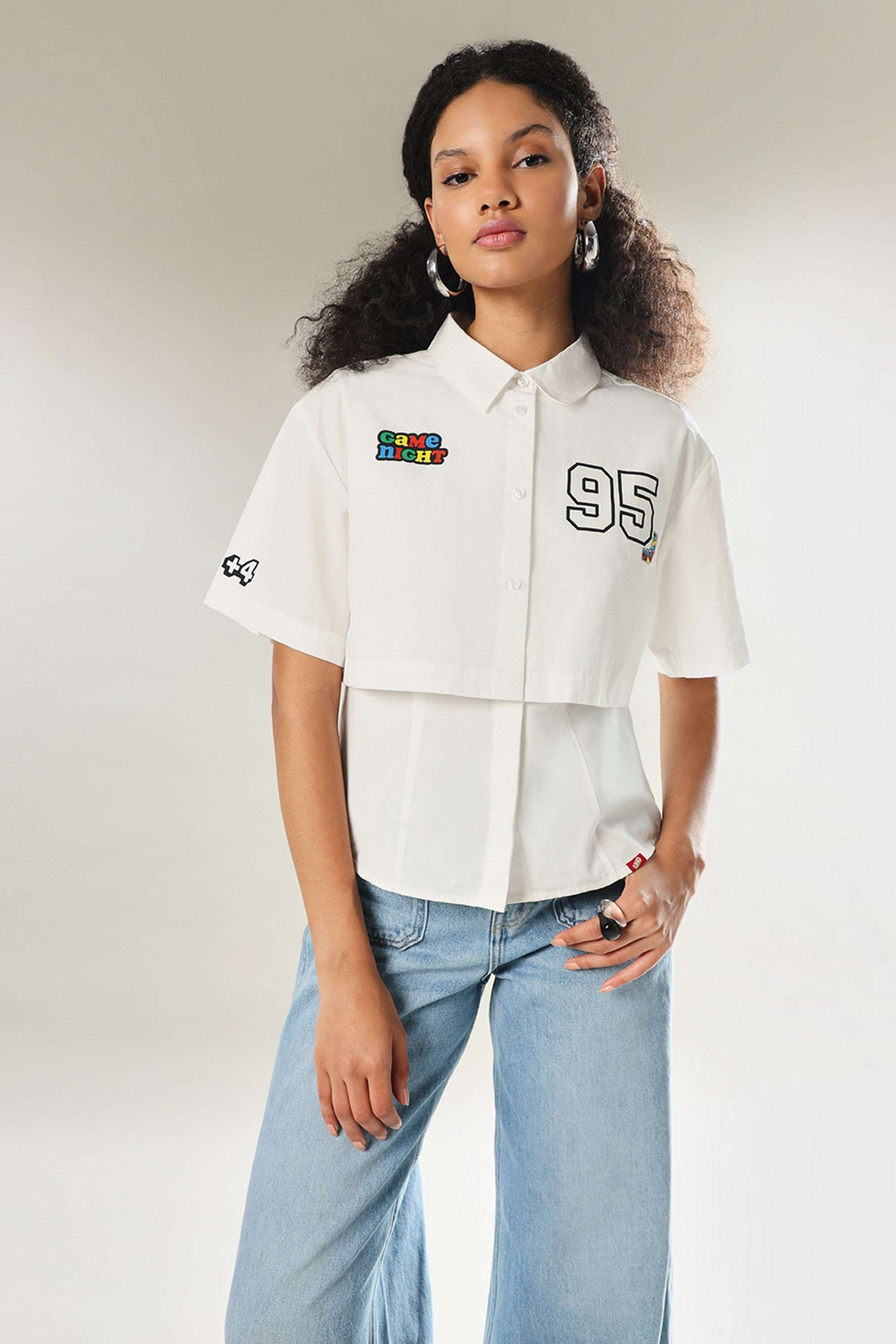 Solid-Blended-Fabric-Regular-Fit-Women-s-Shirt