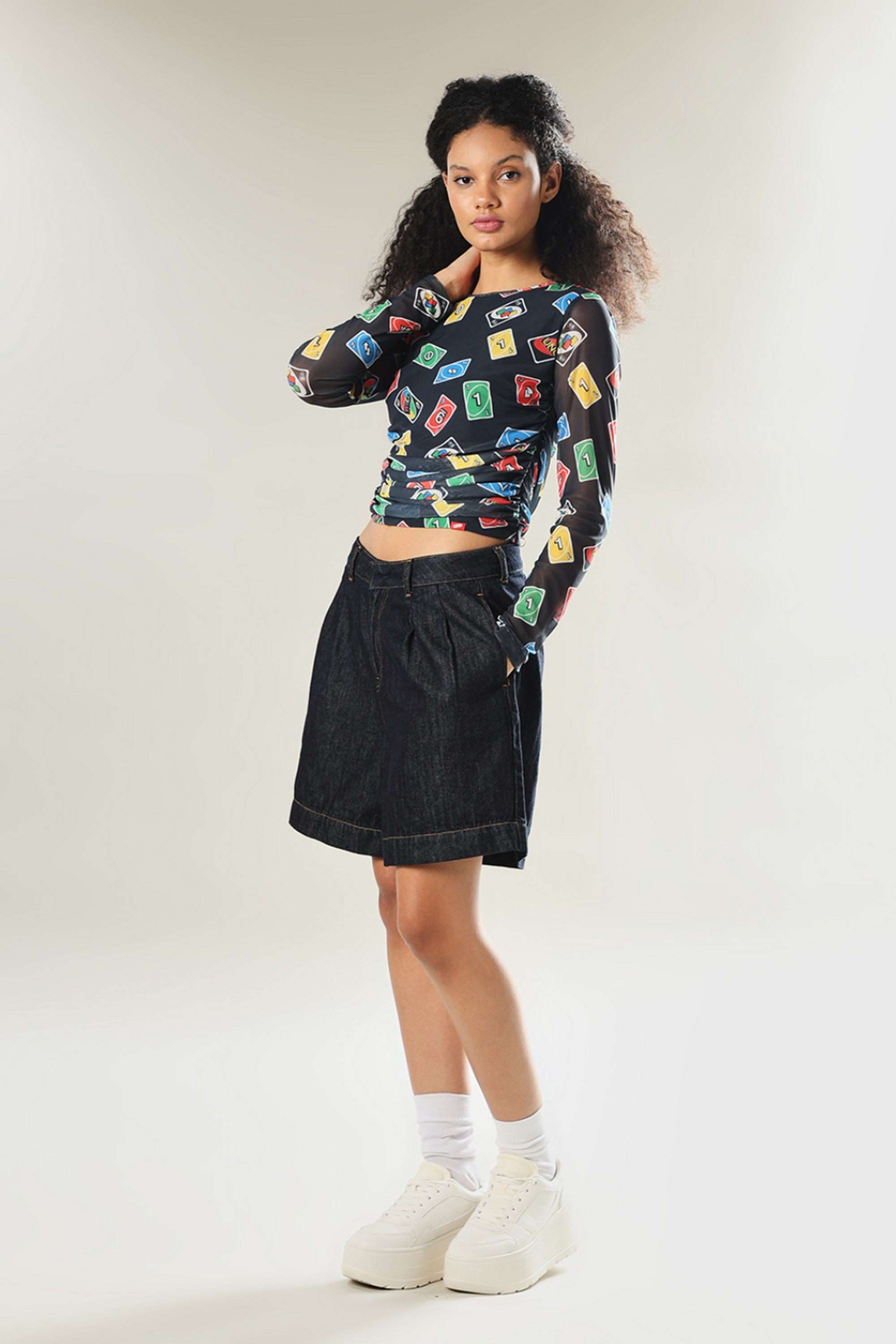 Solid-Blended-Fabric-Slim-Fit-Women-s-Top