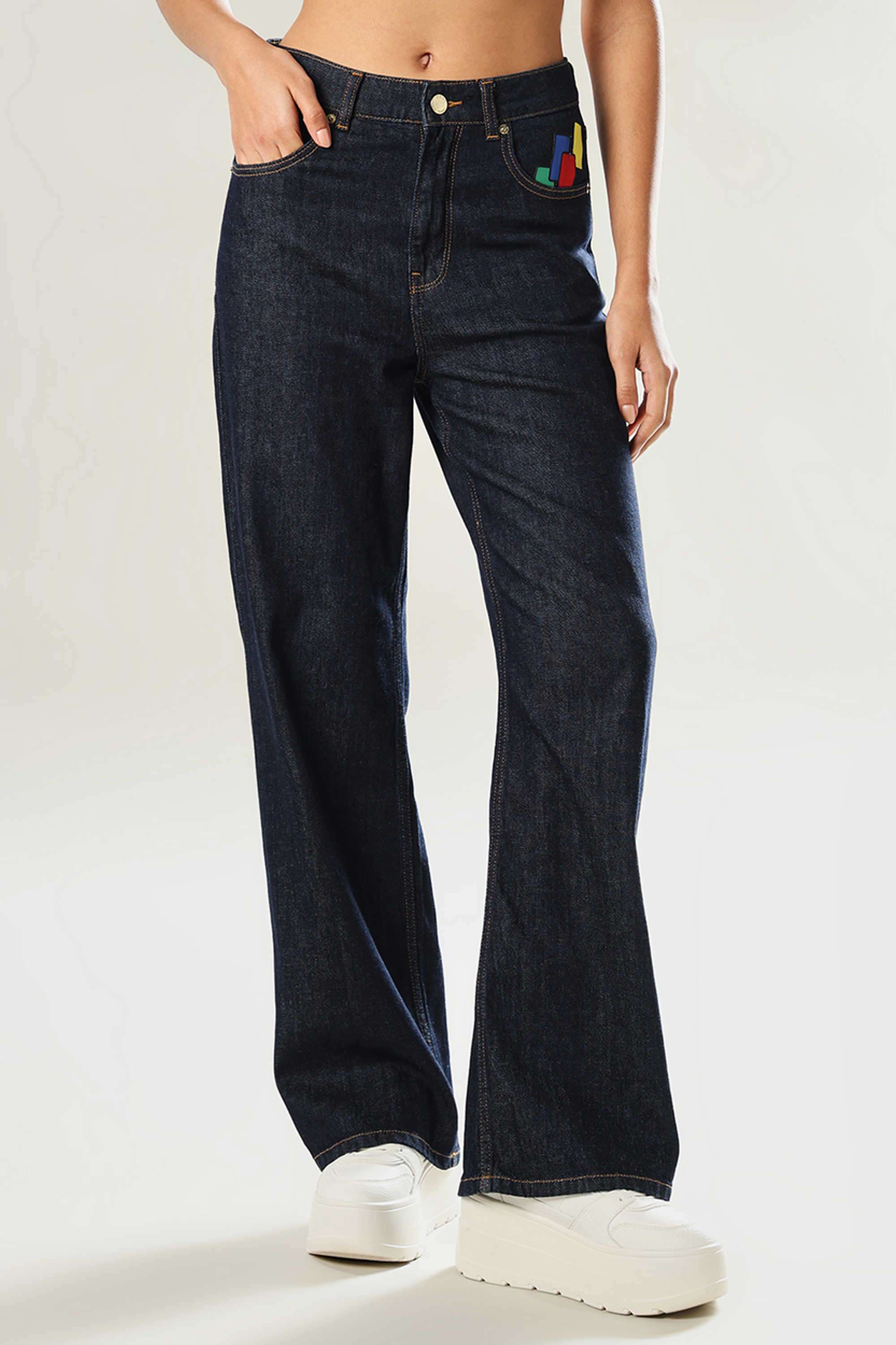 only Solid Blended Fabric Straight Fit Women's Jeans-picture-10