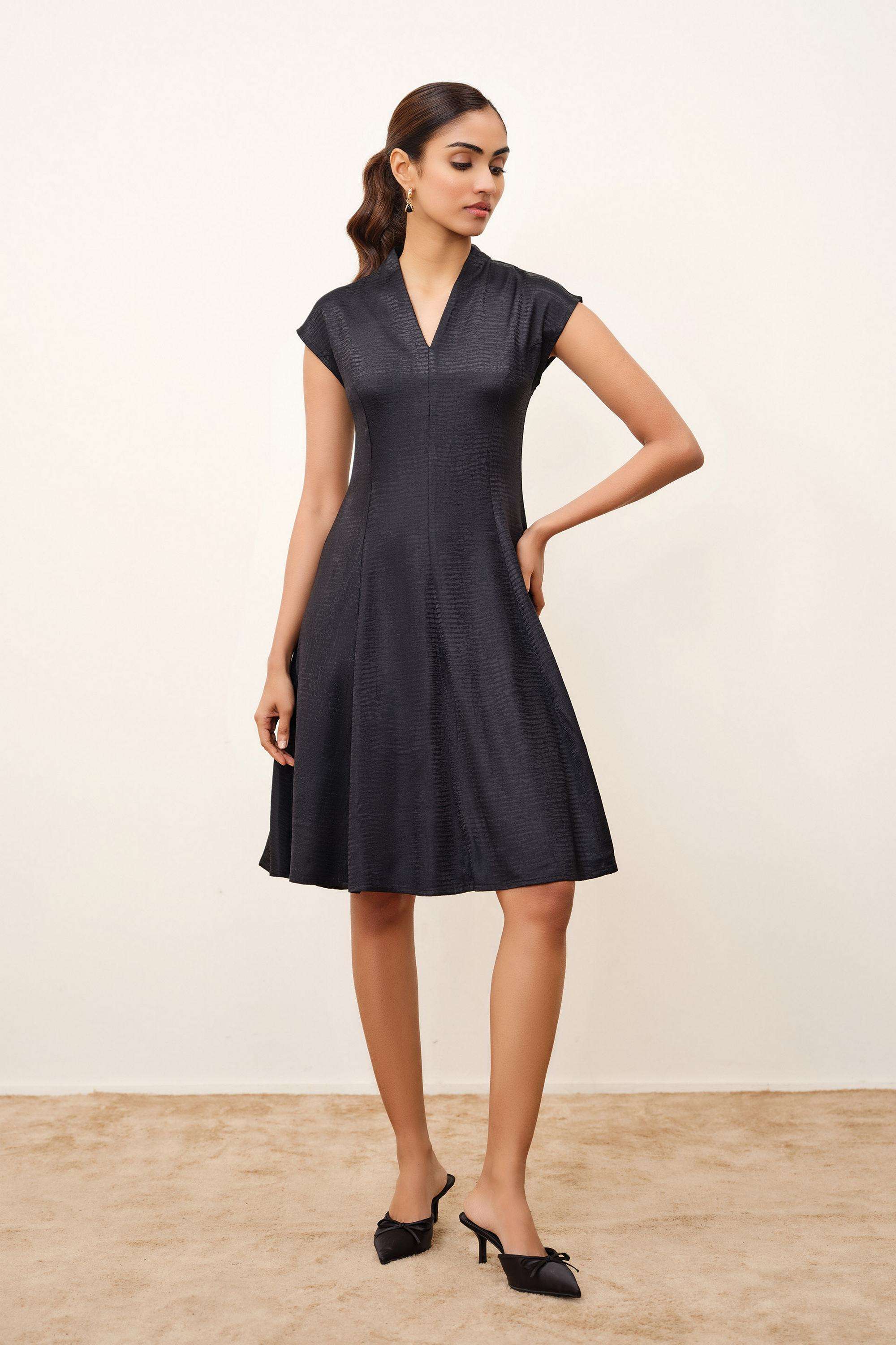 Solid-Blended-Fabric-Women-Dress