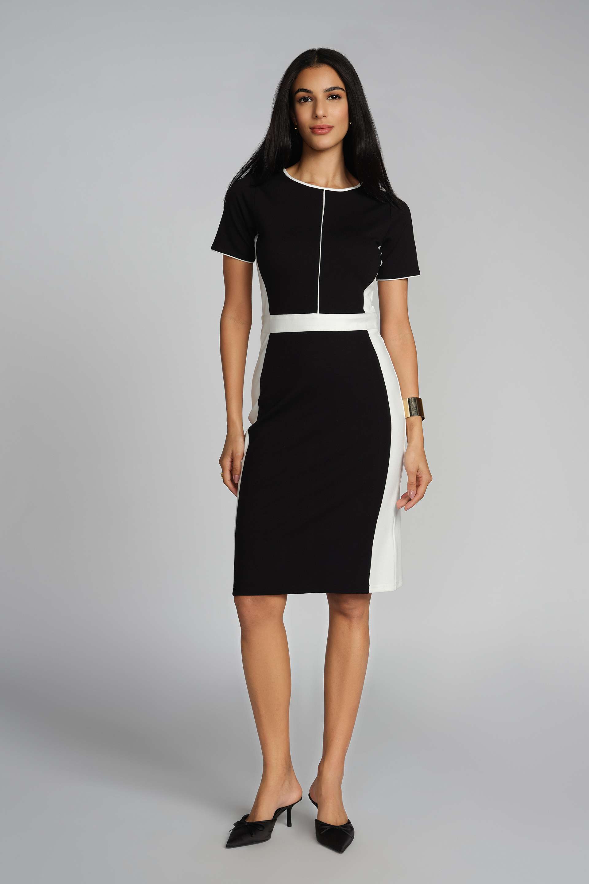 Solid-Rayon-Round-Neck-Women-s-Dress