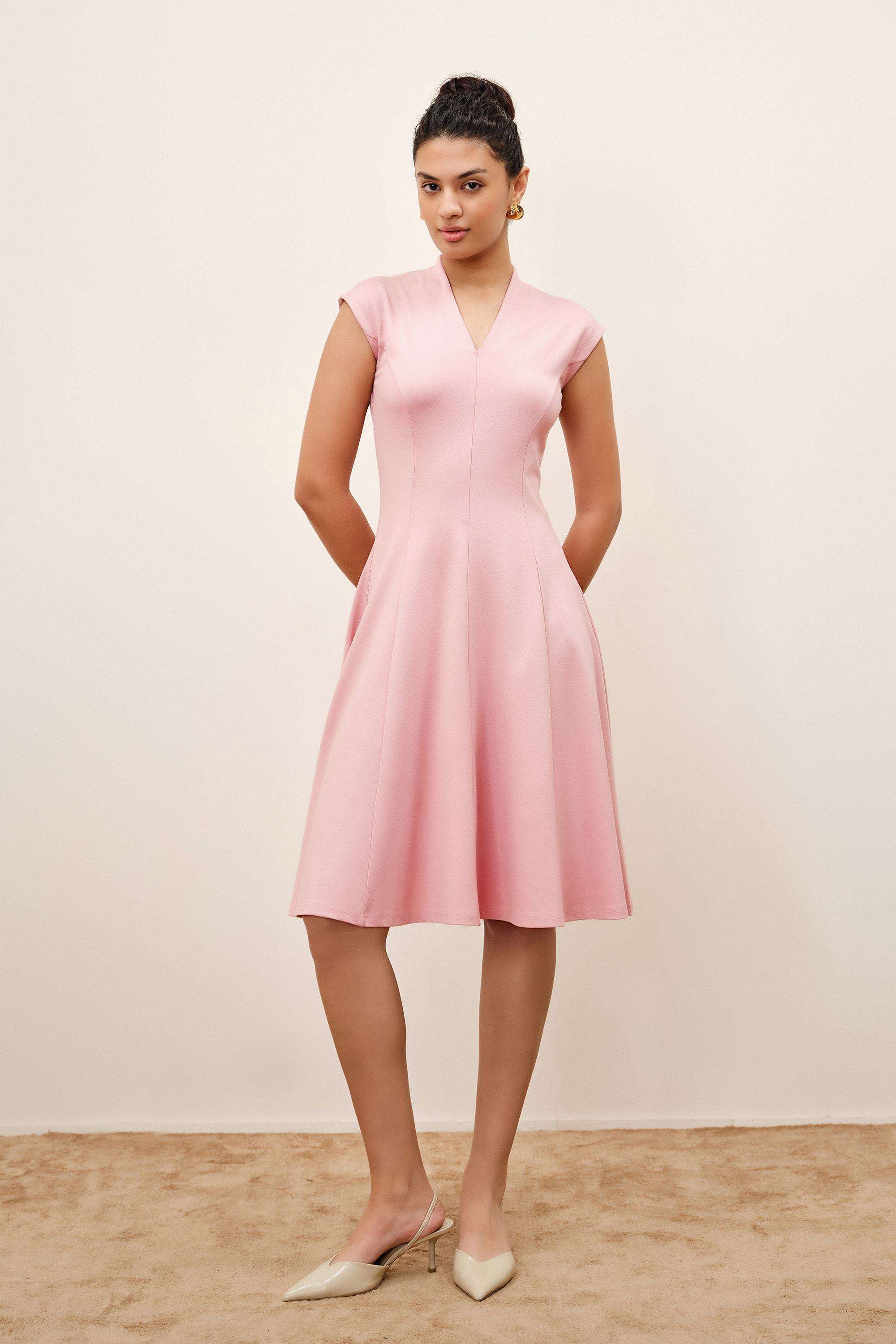 and Solid Blended Fabric Women Dress-picture-39