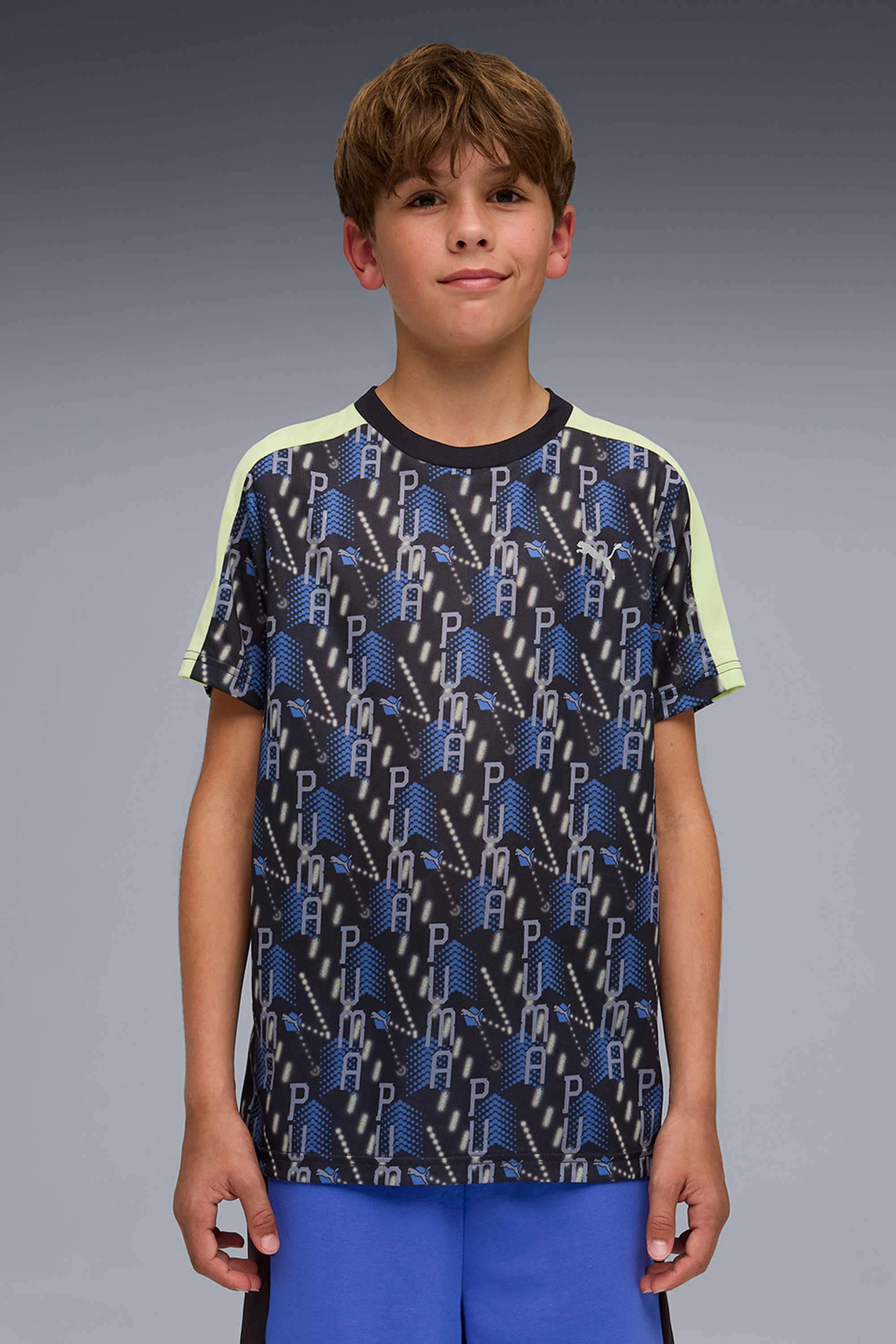 Weft-Blended-Fabric-Round-Neck-Boys-T-Shirt