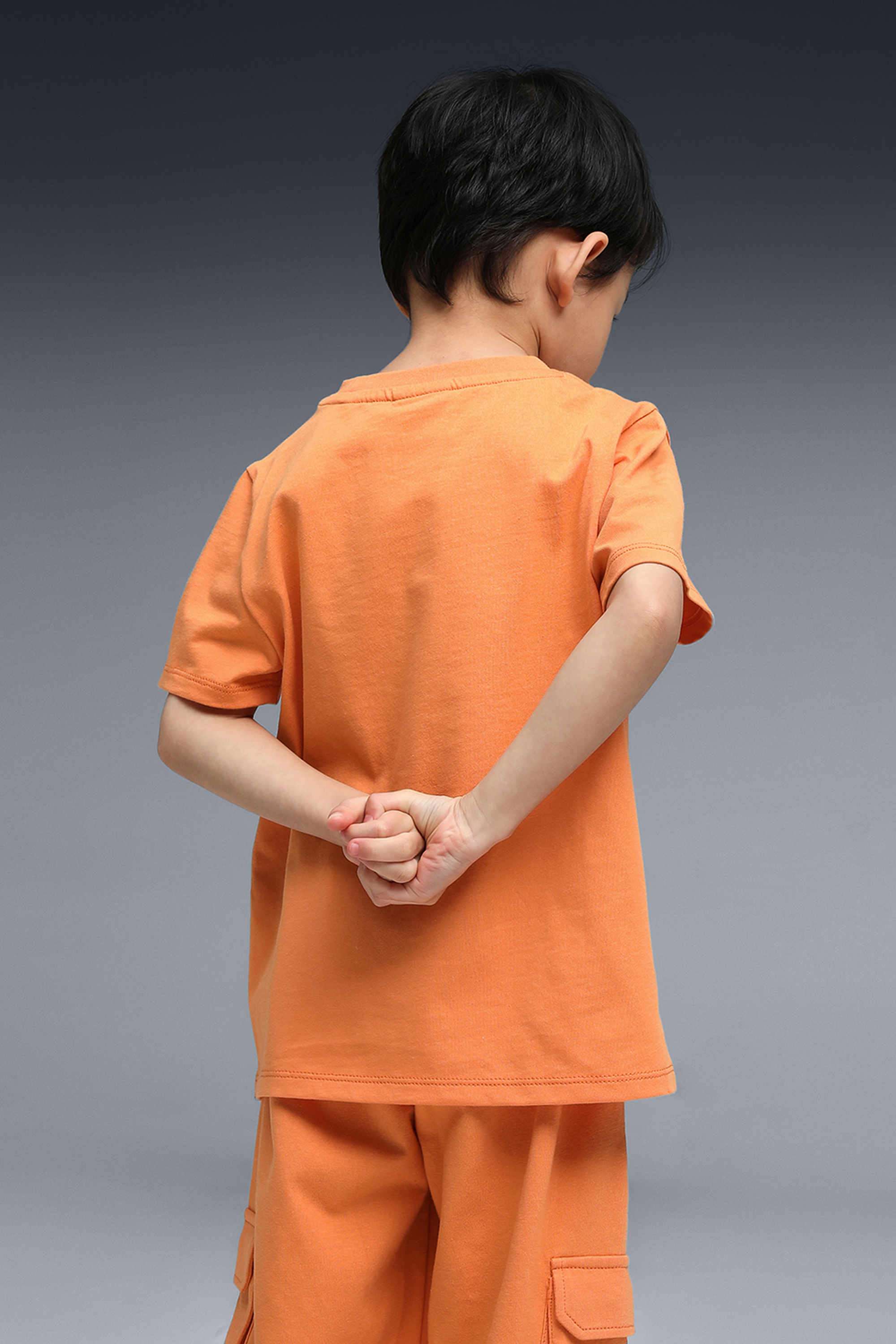 Weft-Blended-Fabric-Round-Neck-Boys-T-Shirt