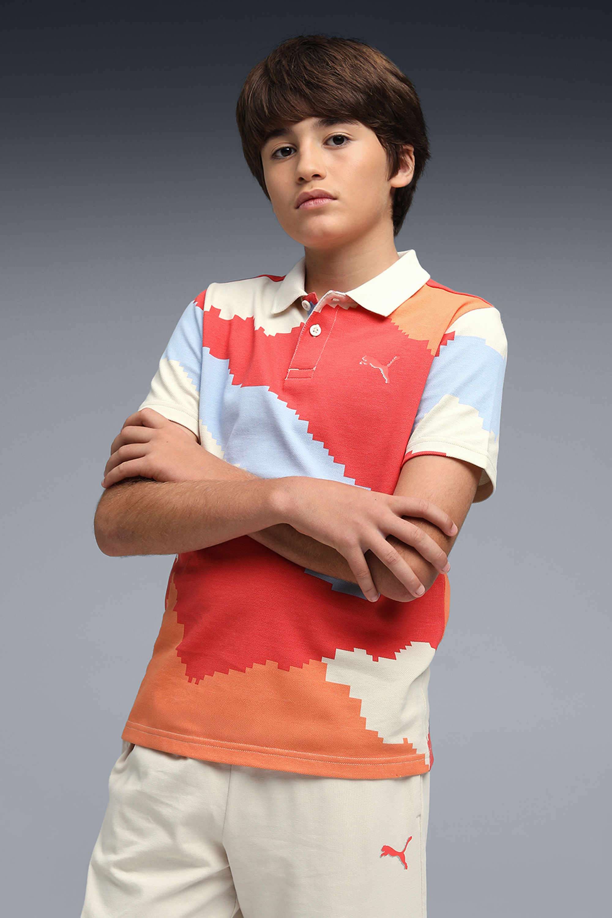 Weft-Blended-Fabric-Polo-Boys-T-Shirt