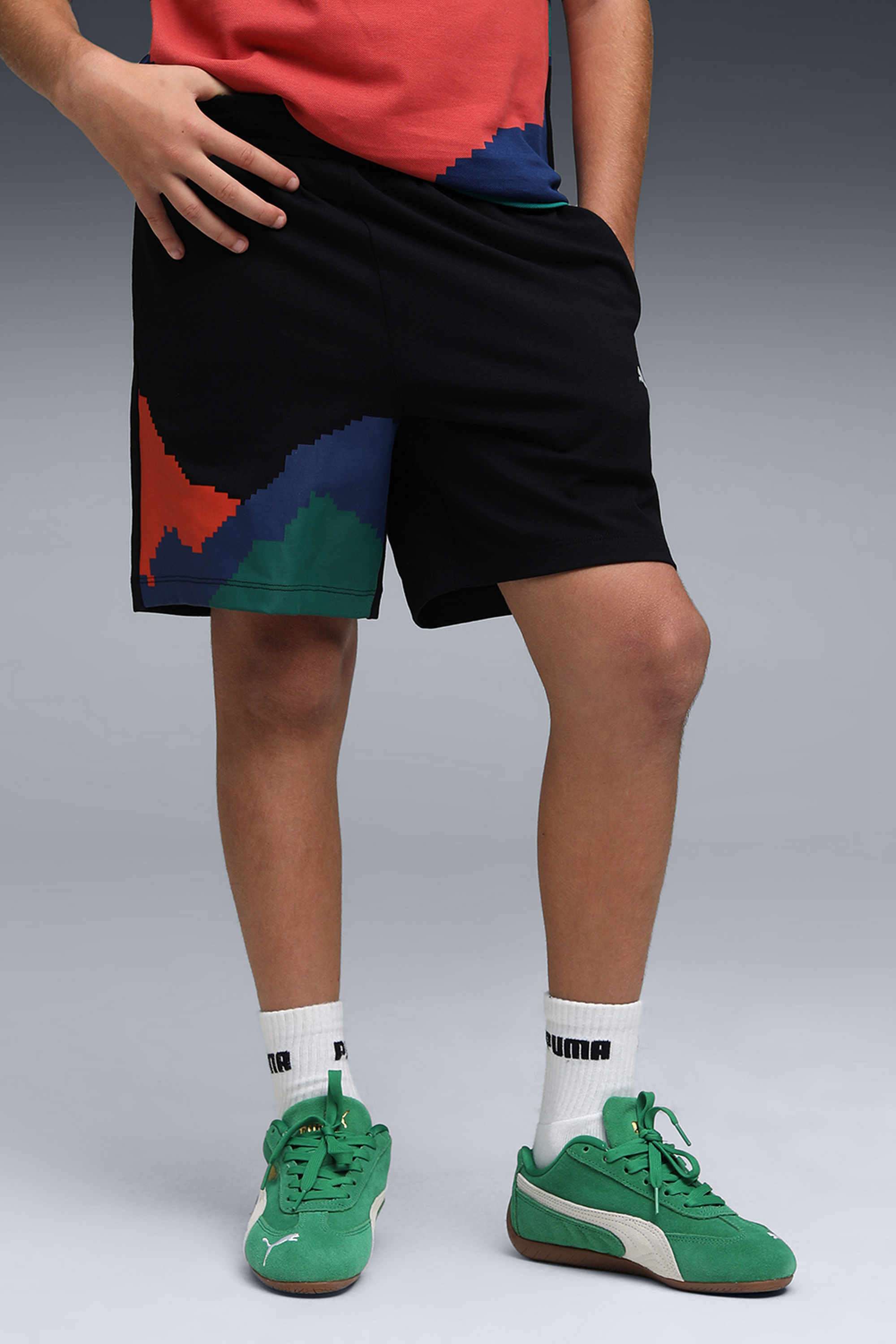 Weft-Blended-Fabric-Regular-Fit-Boys-Shorts