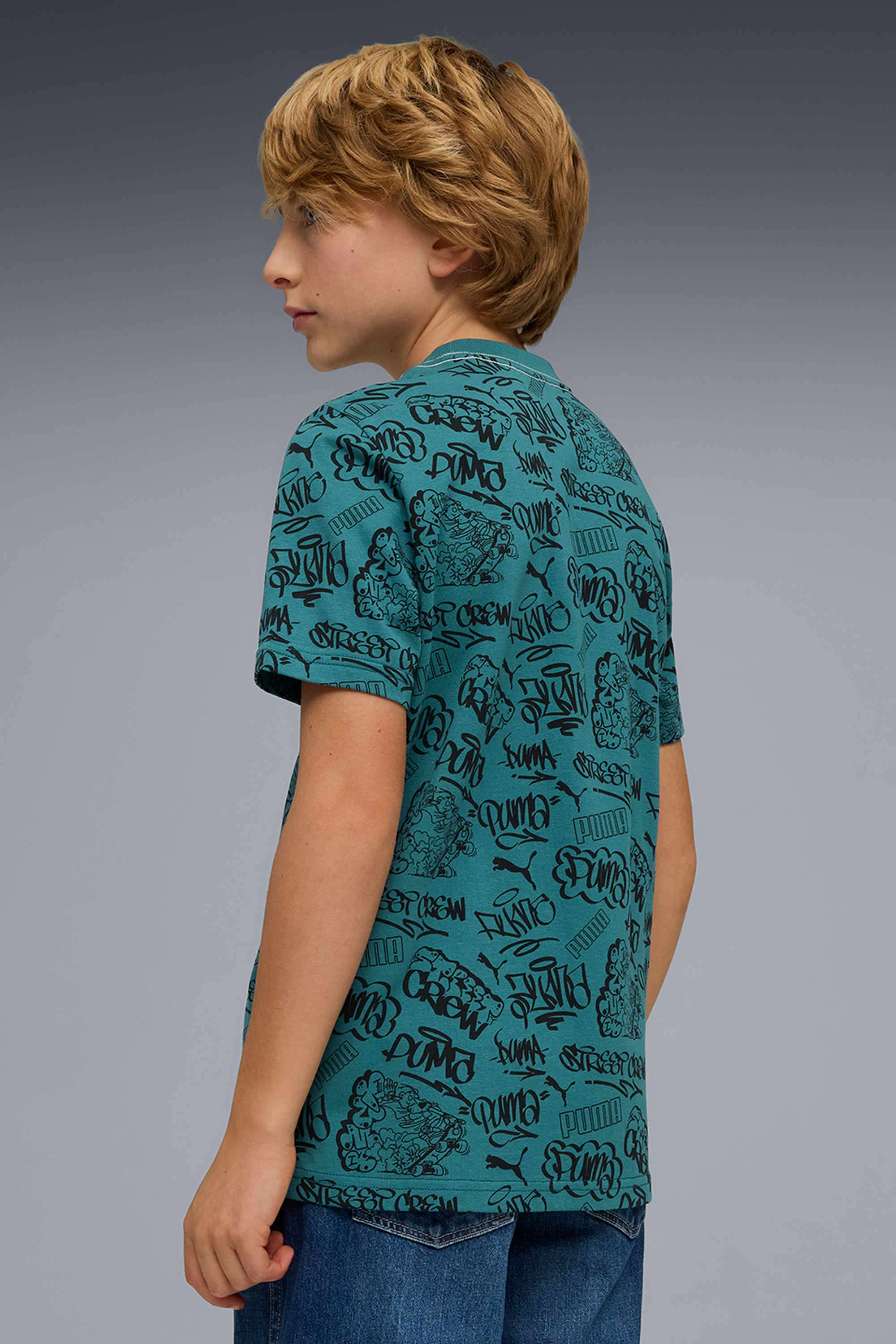 Weft-Blended-Fabric-Round-Neck-Boys-T-Shirt