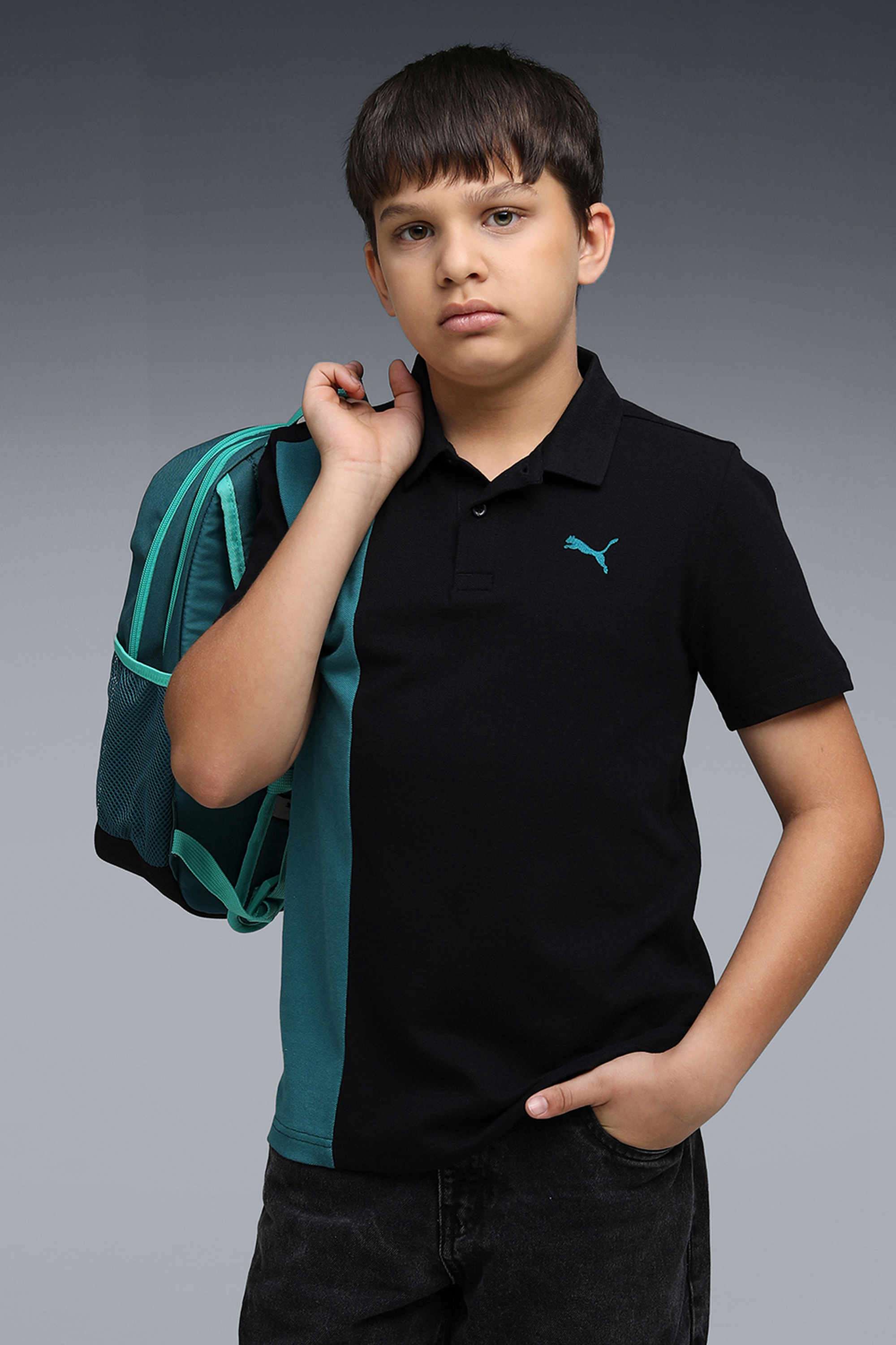 Weft-Blended-Fabric-Polo-Boys-T-Shirt