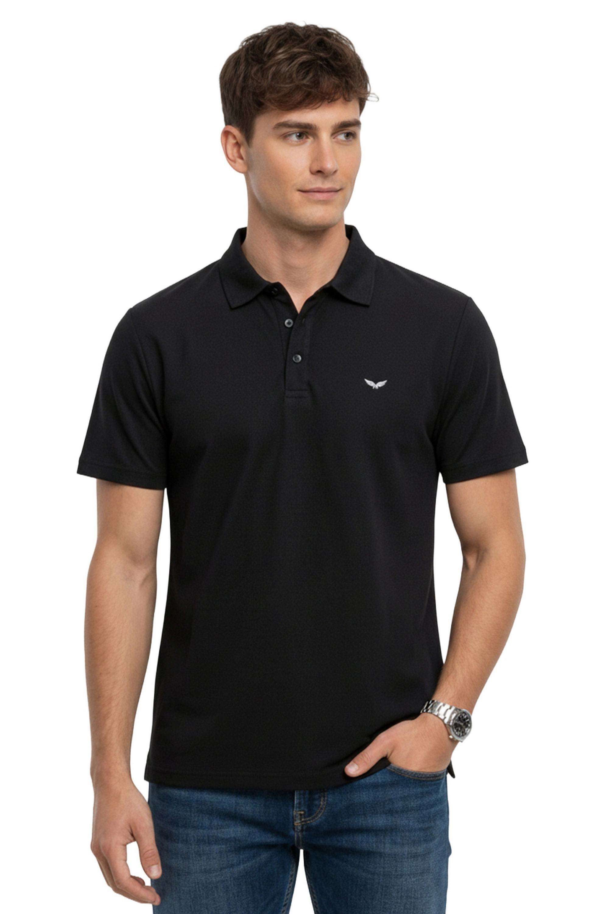 Solid-Polyester-Blend-Polo-Men-s-T-Shirt