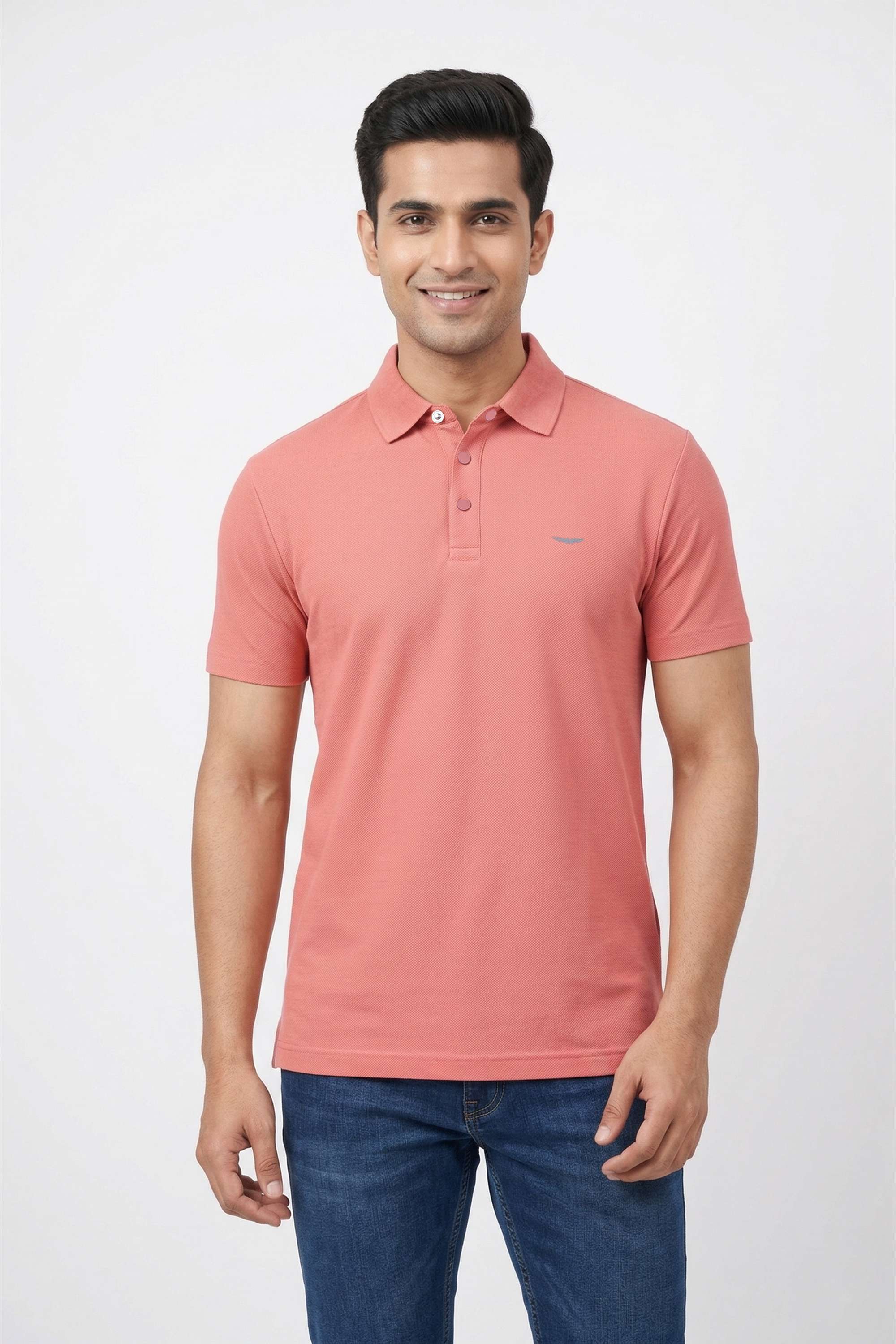 Solid-Blended-Fabric-Slim-Fit-Men-T-Shirt
