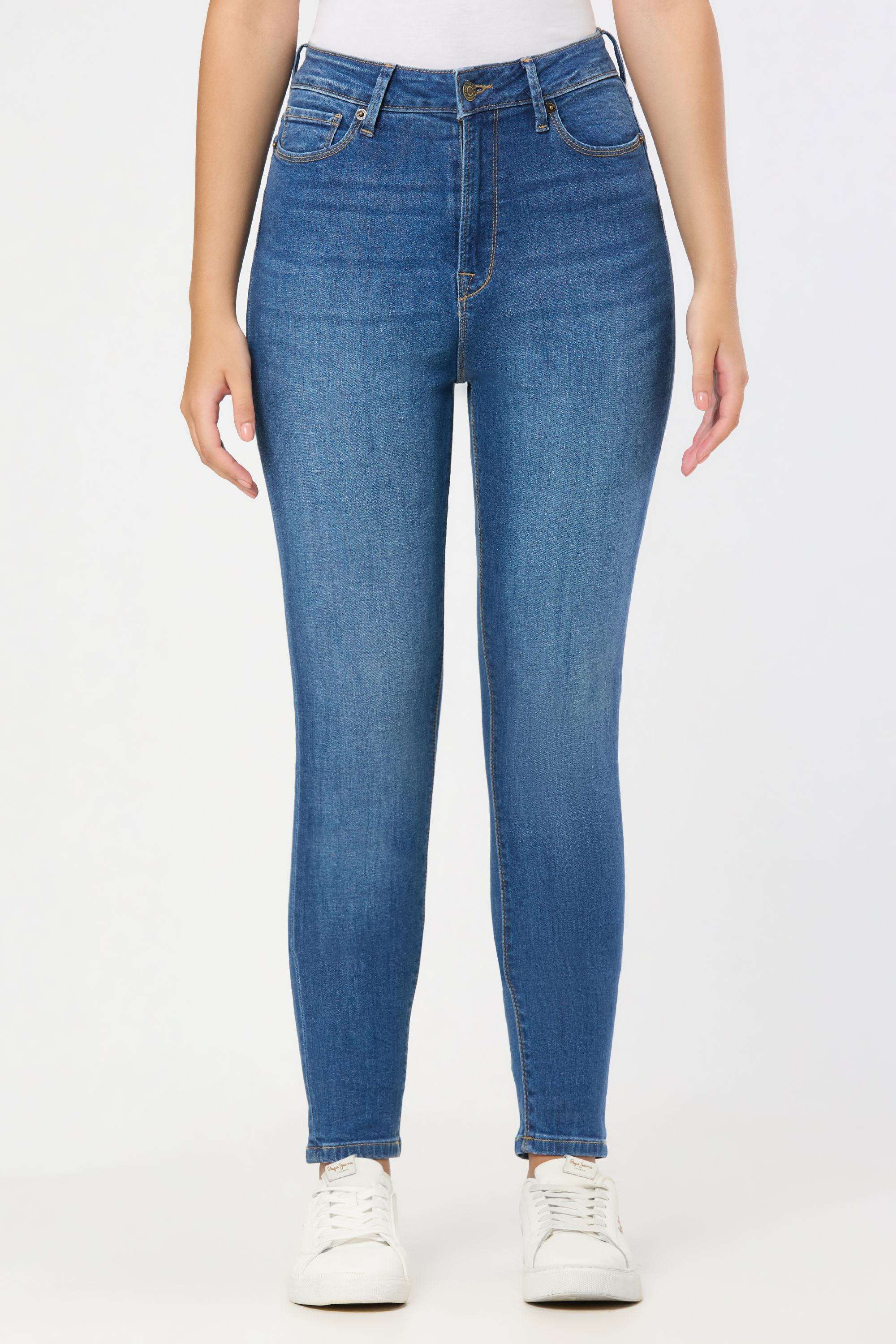 Solid-Skinny-Fit-Blended-Fabric-Women-s-Casual-Wear-Jeans