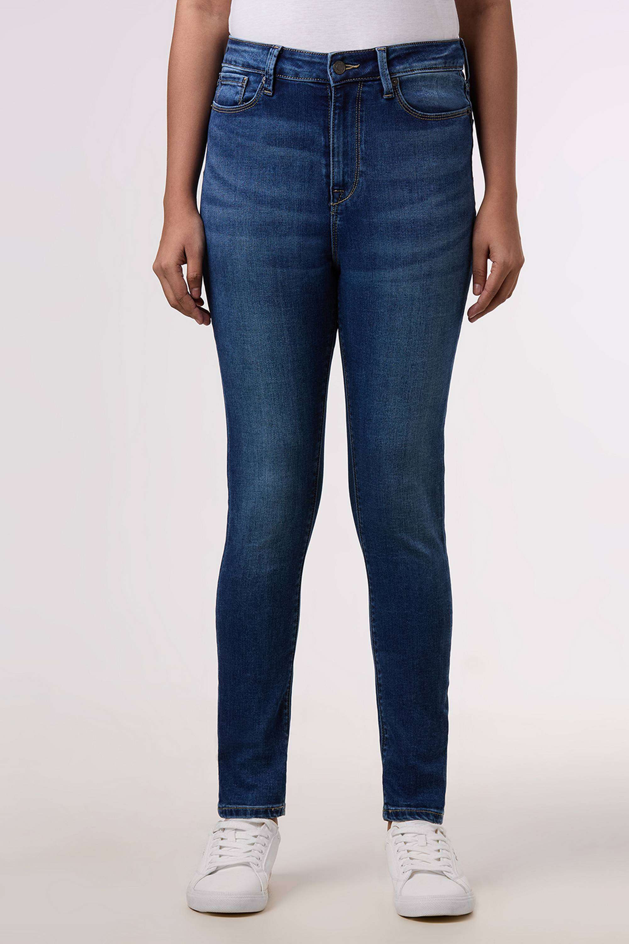 Solid-Skinny-Fit-Blended-Fabric-Women-s-Casual-Wear-Jeans