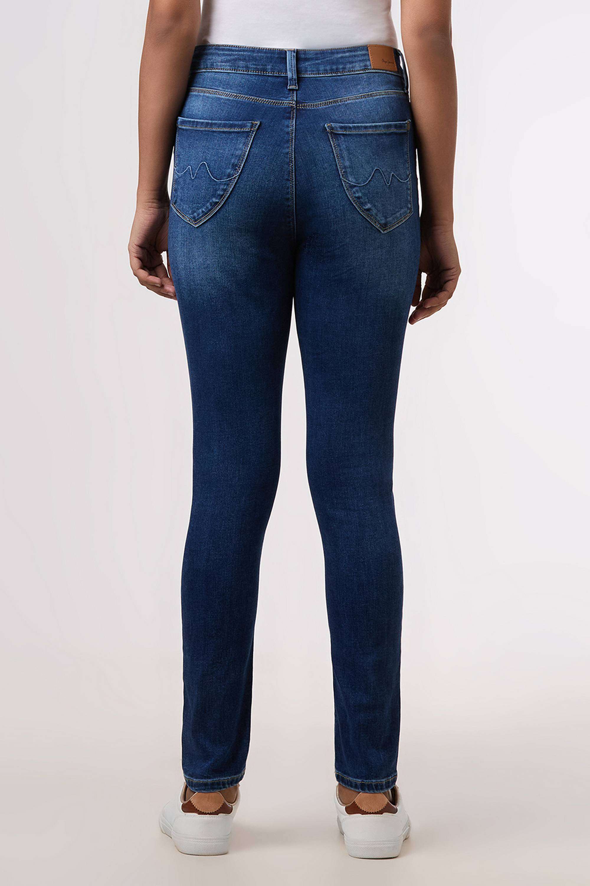 Solid-Skinny-Fit-Blended-Fabric-Women-s-Casual-Wear-Jeans
