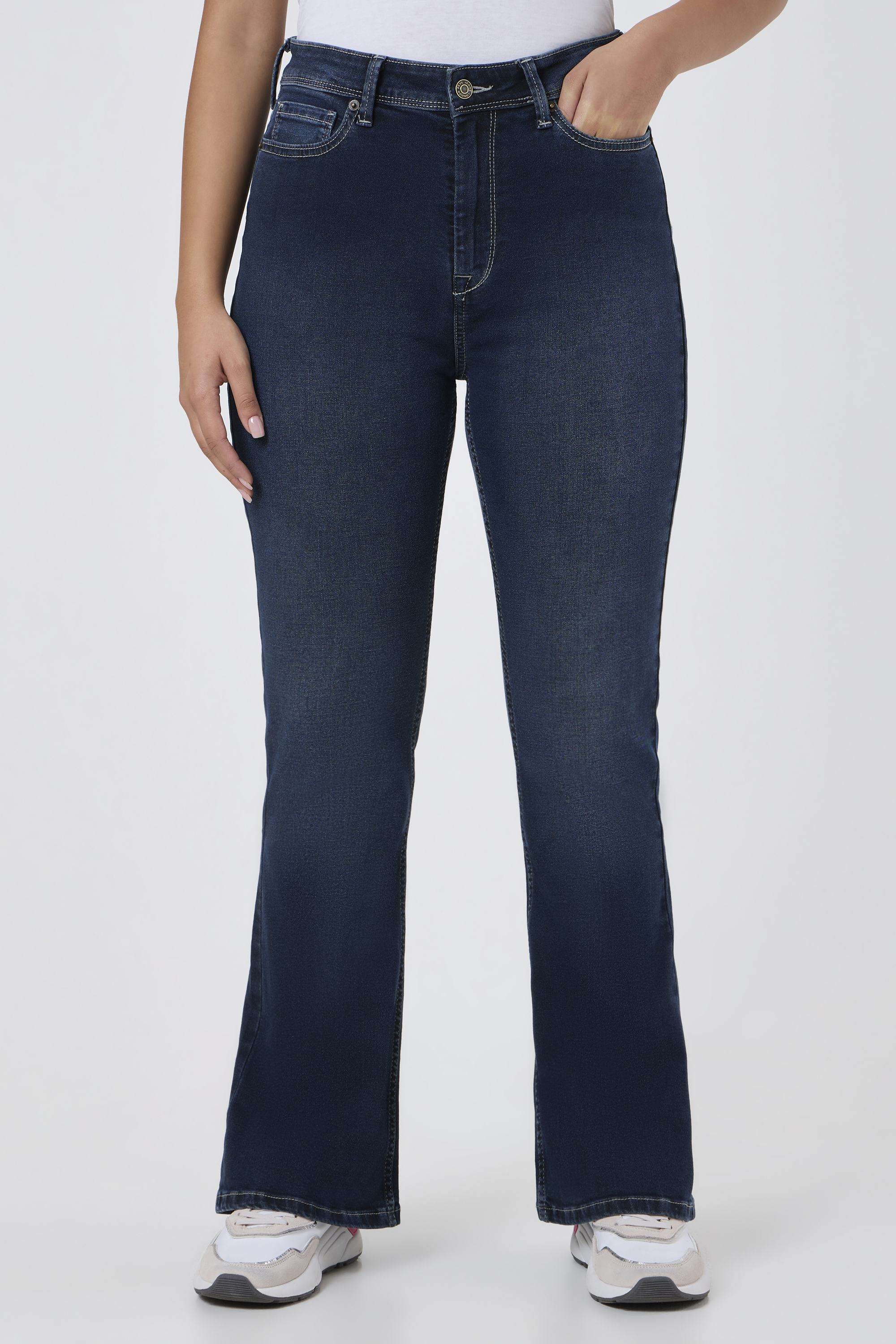 Solid-Relaxed-Fit-Blended-Fabric-Women-s-Casual-Wear-Jeans