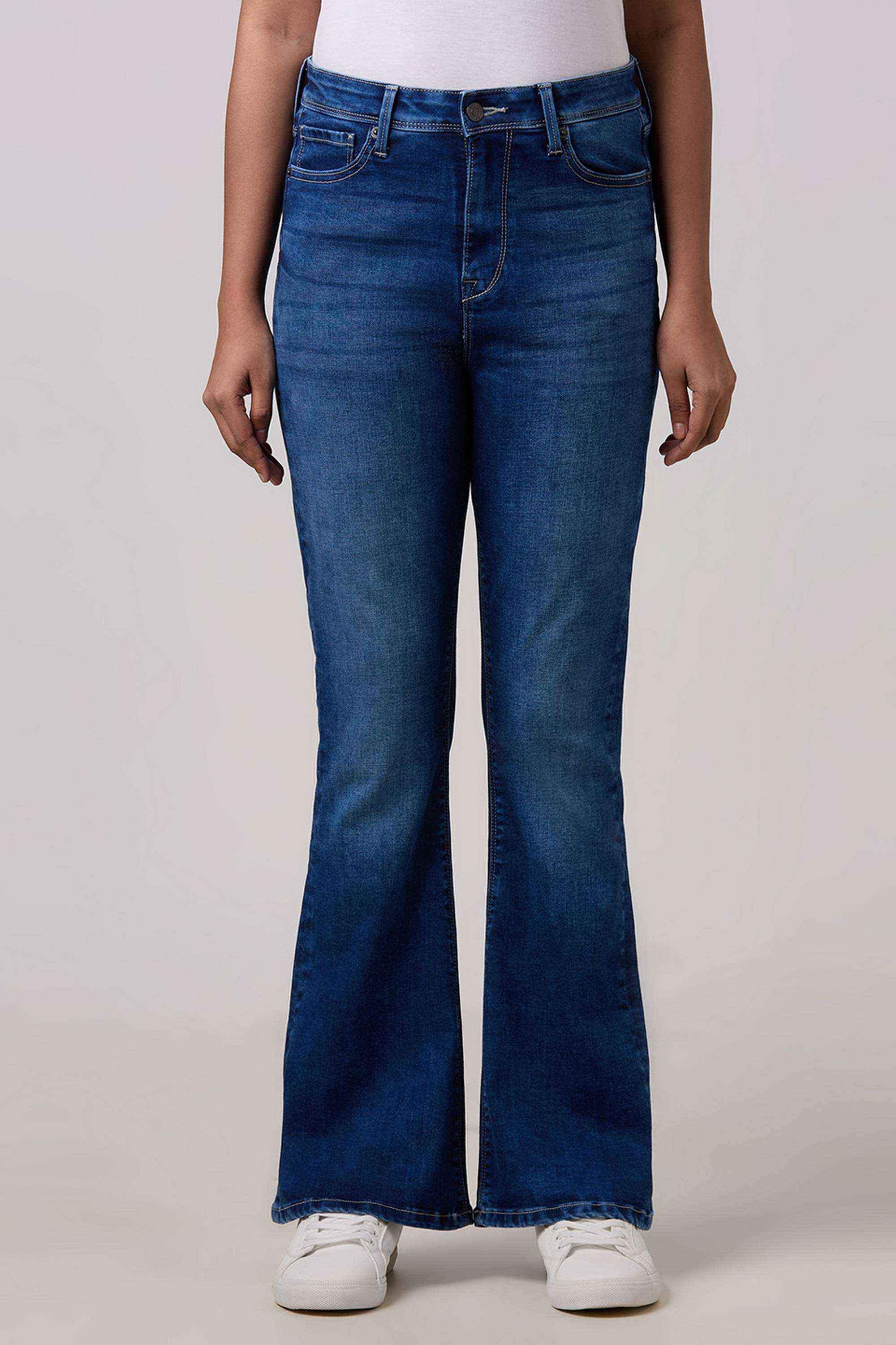 Solid-Relaxed-Fit-Blended-Fabric-Women-s-Casual-Wear-Jeans
