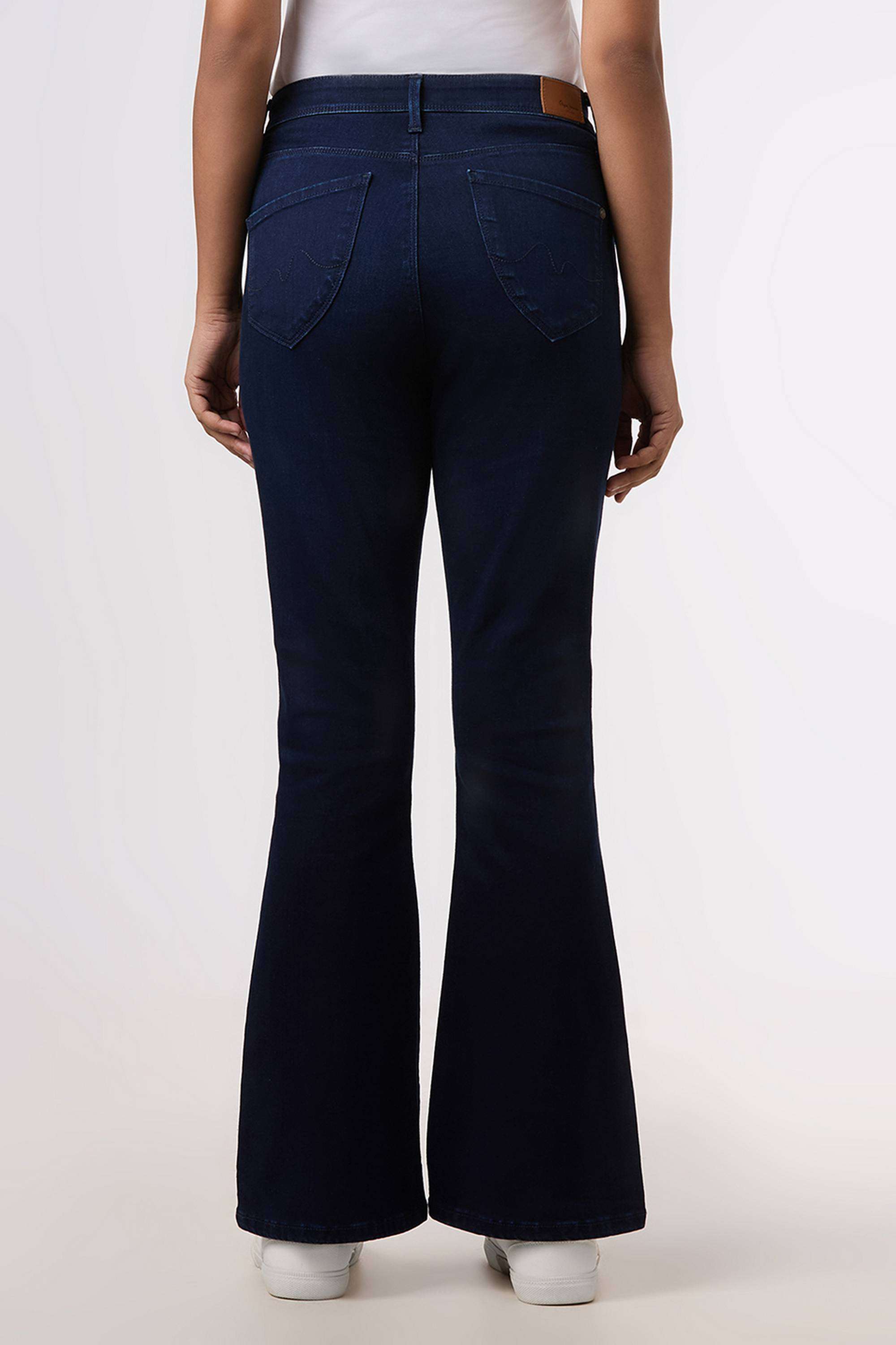 Solid-Relaxed-Fit-Cotton-Blend-Women-s-Casual-Wear-Jeans