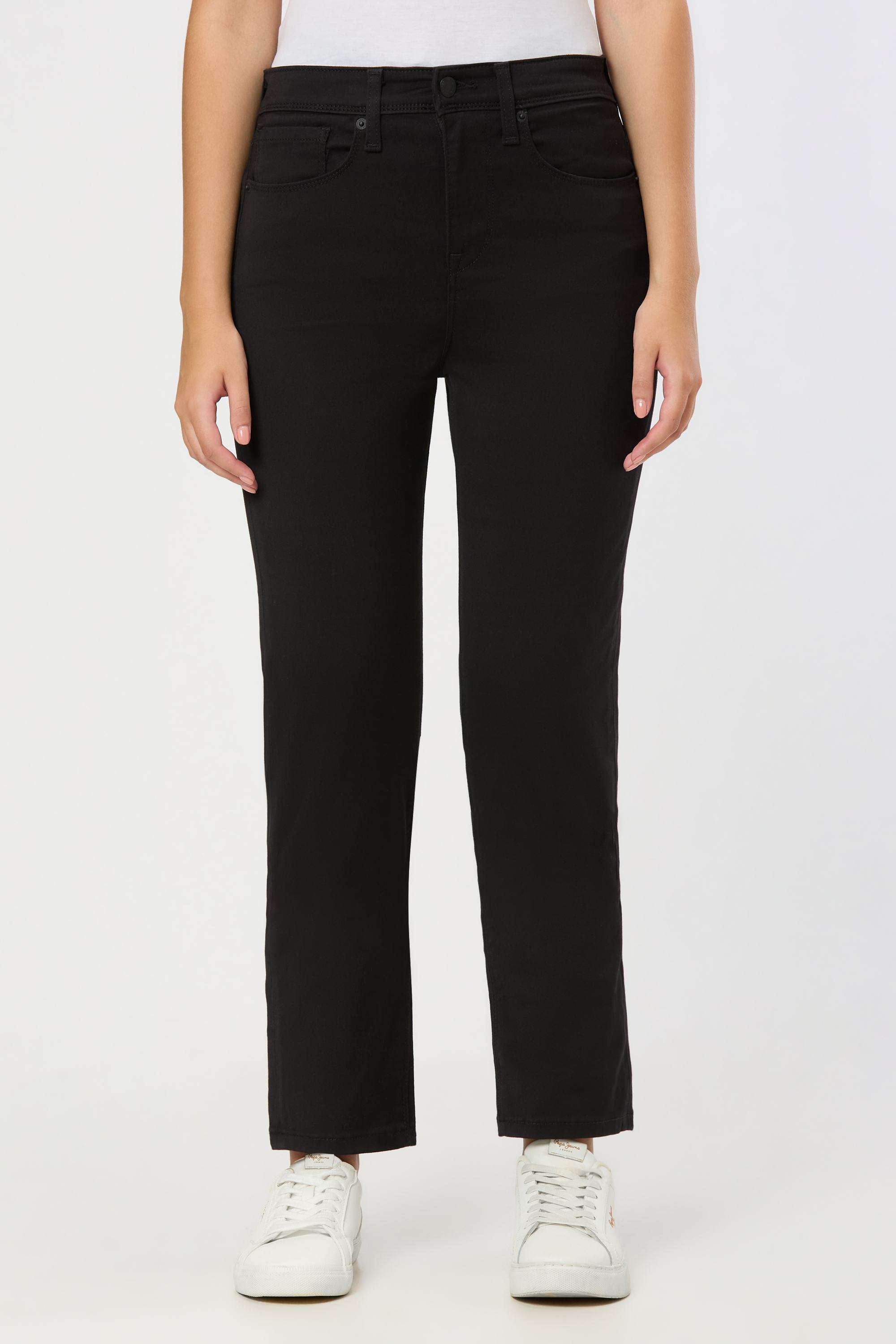 Solid-Straight-Fit-Blended-Fabric-Women-s-Casual-Wear-Jeans