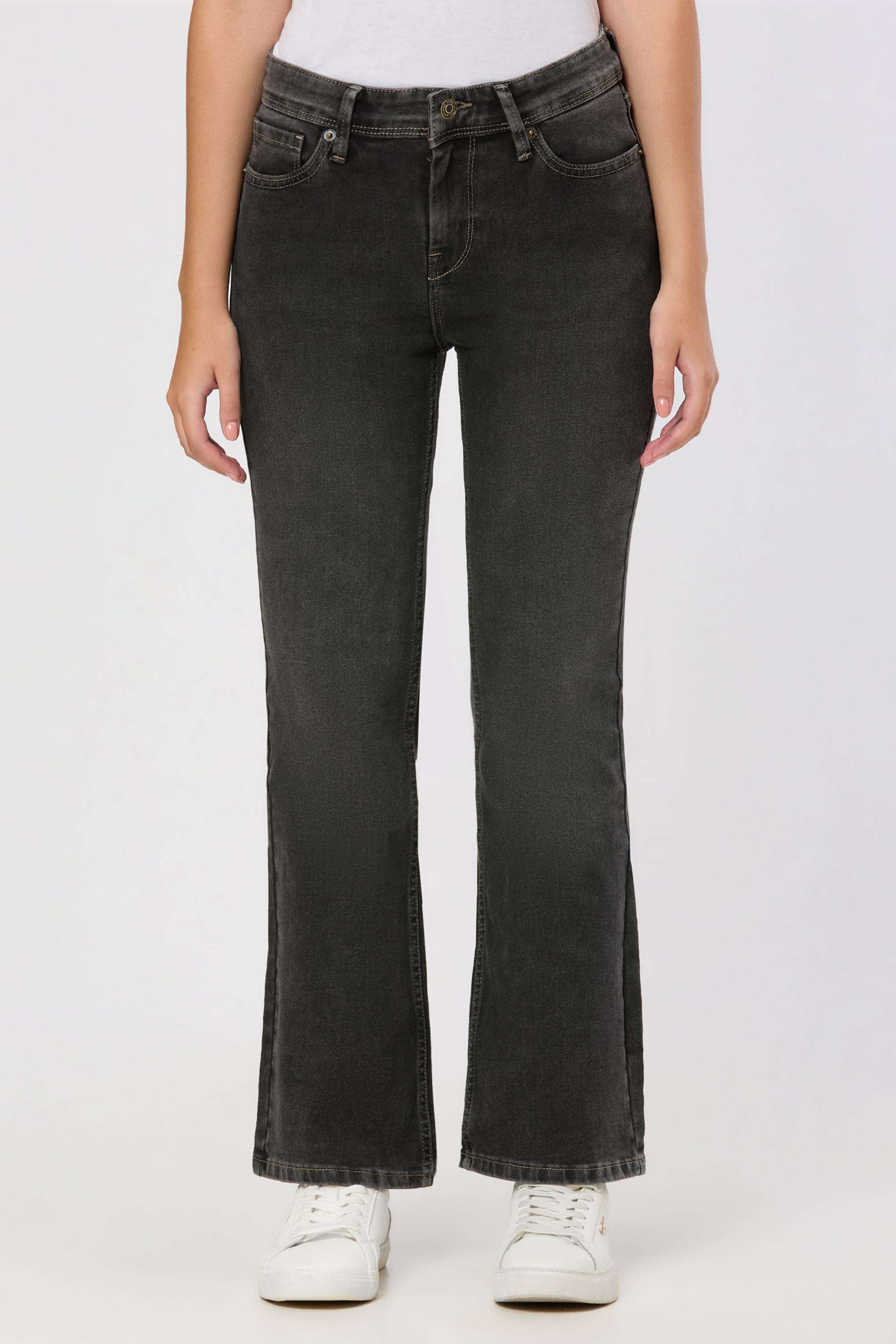 Solid-Relaxed-Fit-Blended-Fabric-Women-s-Casual-Wear-Jeans