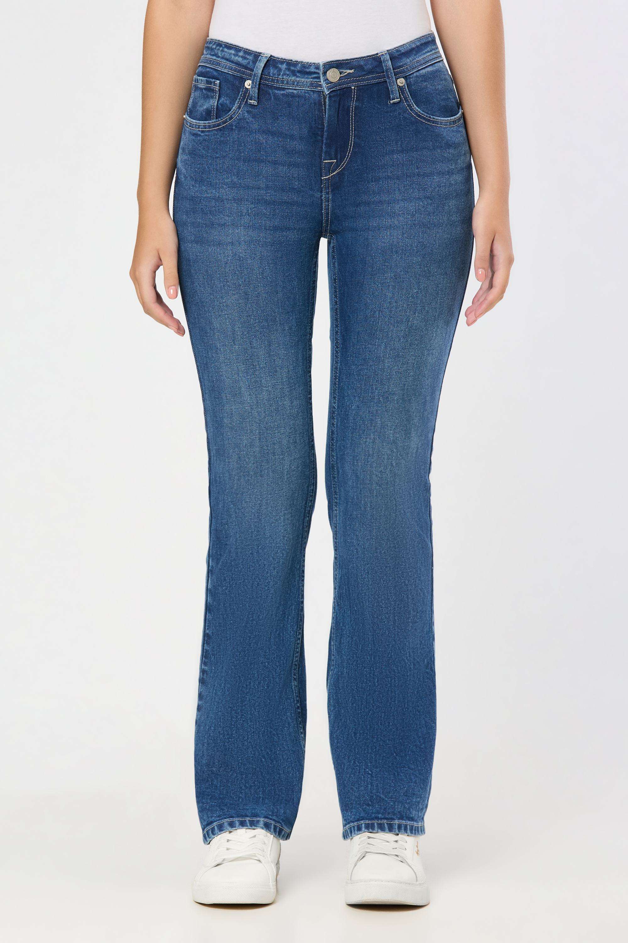 Solid-Relaxed-Fit-Blended-Fabric-Women-s-Casual-Wear-Jeans