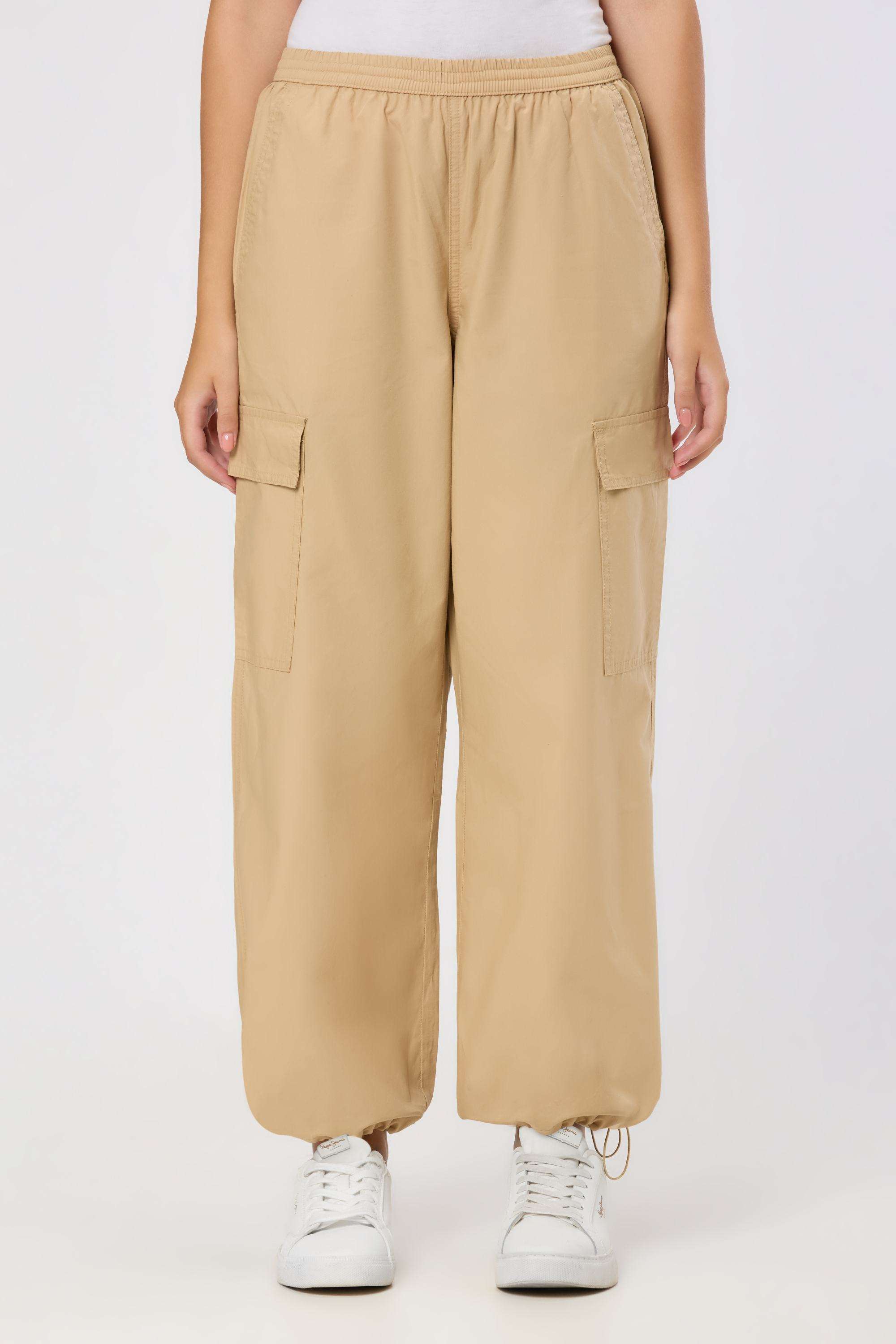 Solid-Wide-Leg-Fit-Blended-Fabric-Women-s-Casual-Wear-Pants