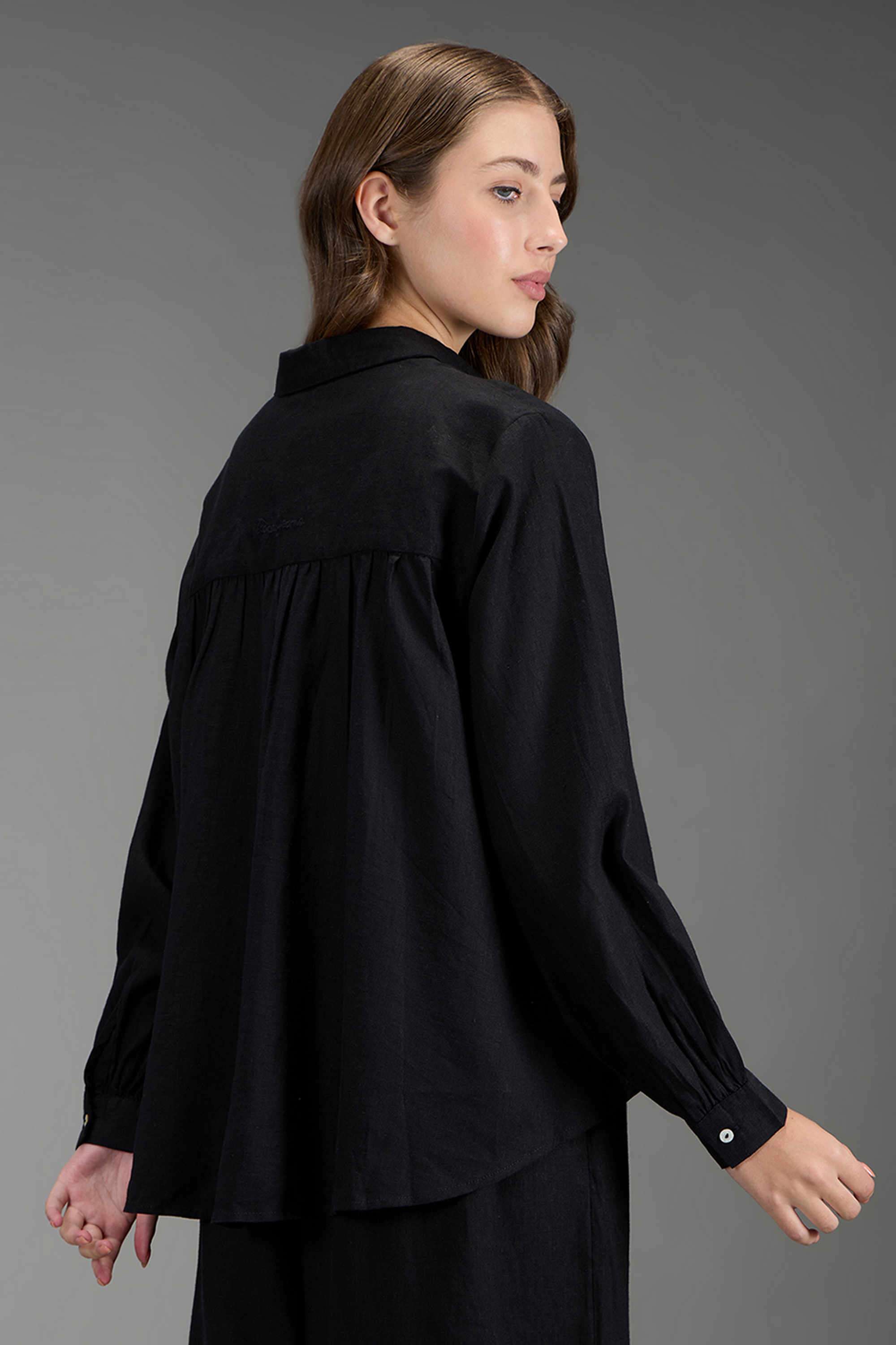 Linen-Blend-Solid-Women-s-Relaxed-Fit-Shirt