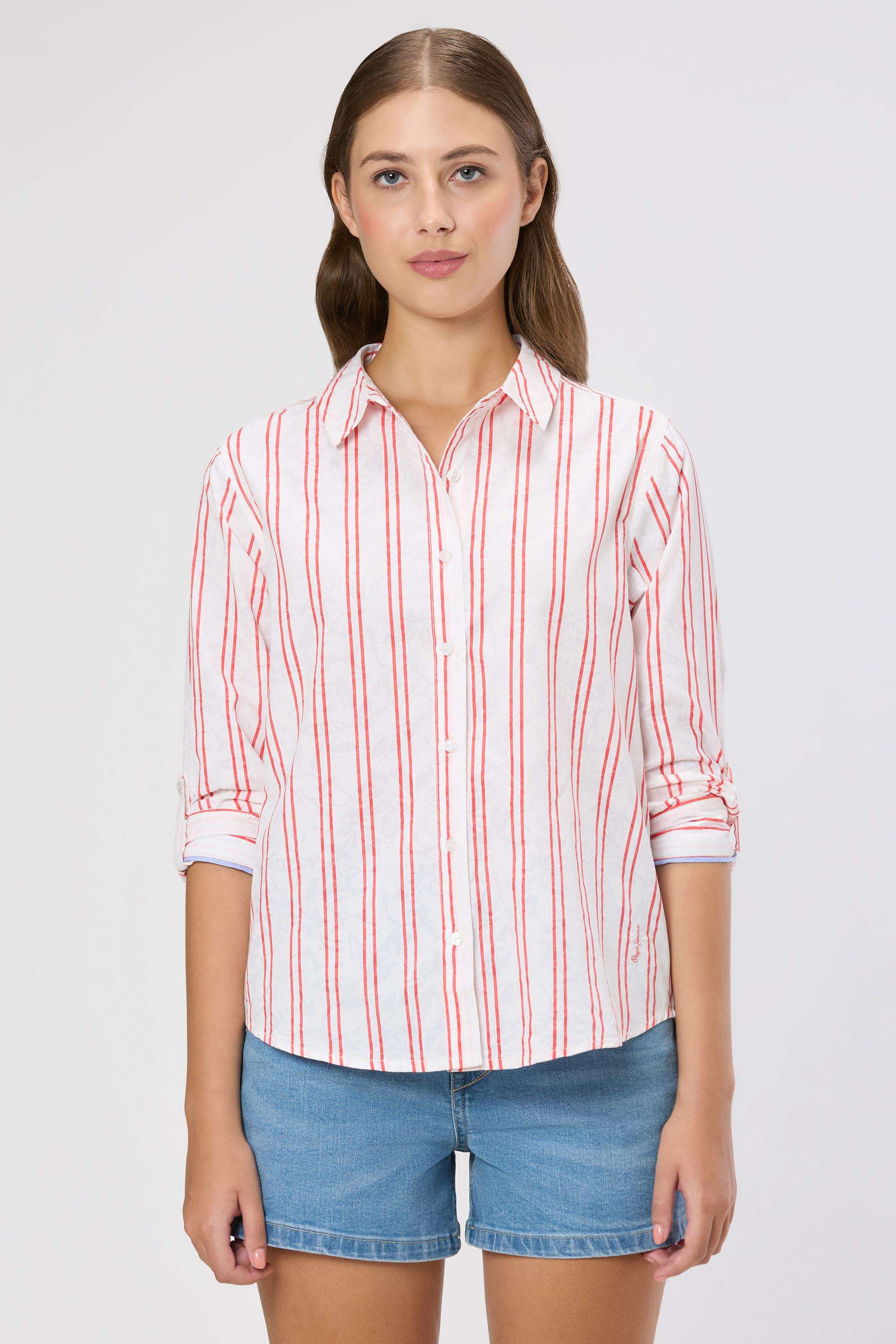 Solid-Blended-Fabric-Women-s-Shirt
