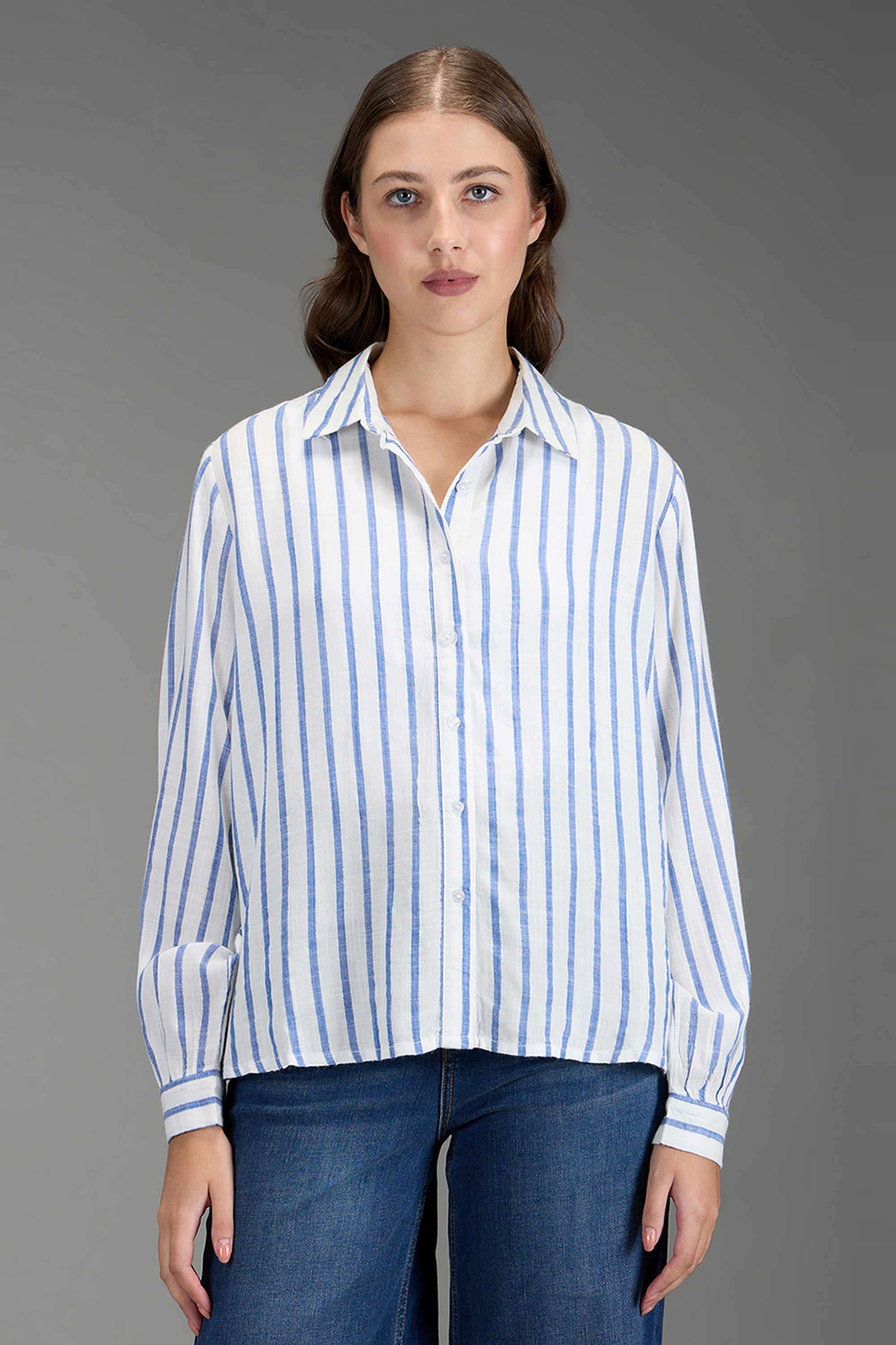 Viscose-Stripes-Women-s-Relaxed-Fit-Shirt