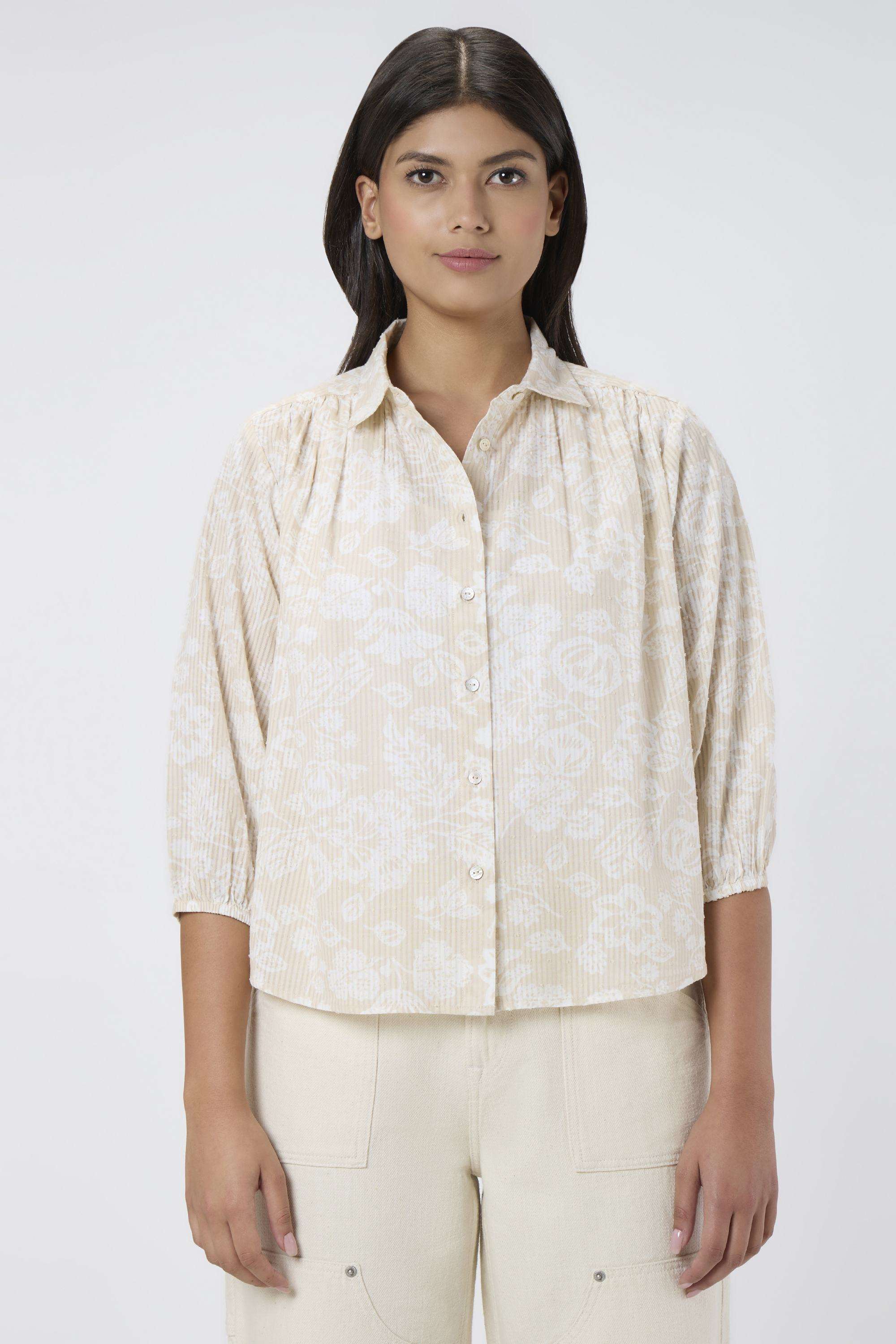 Solid-Blended-Fabric-Women-s-Shirt