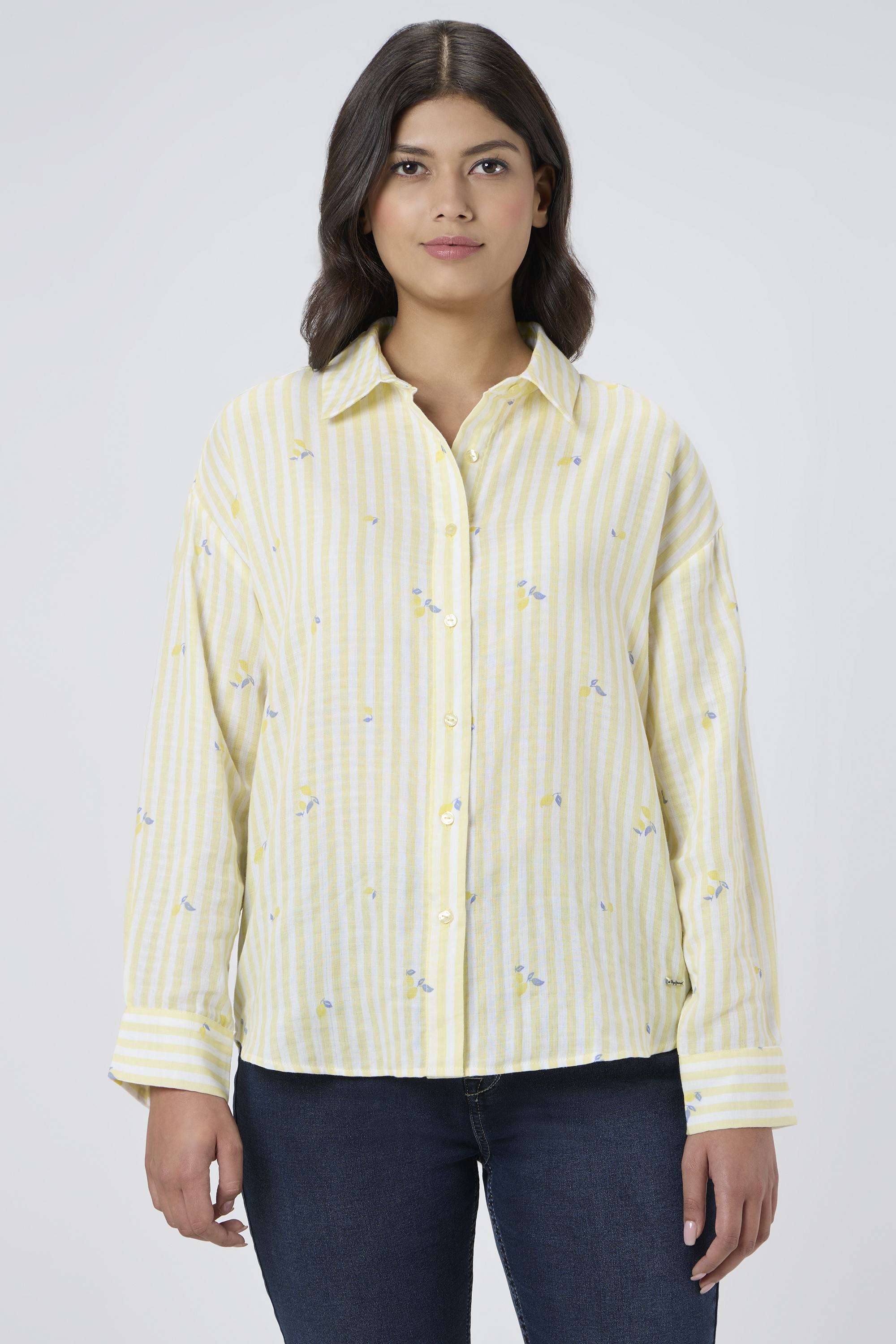Solid-Blended-Fabric-Women-s-Shirt