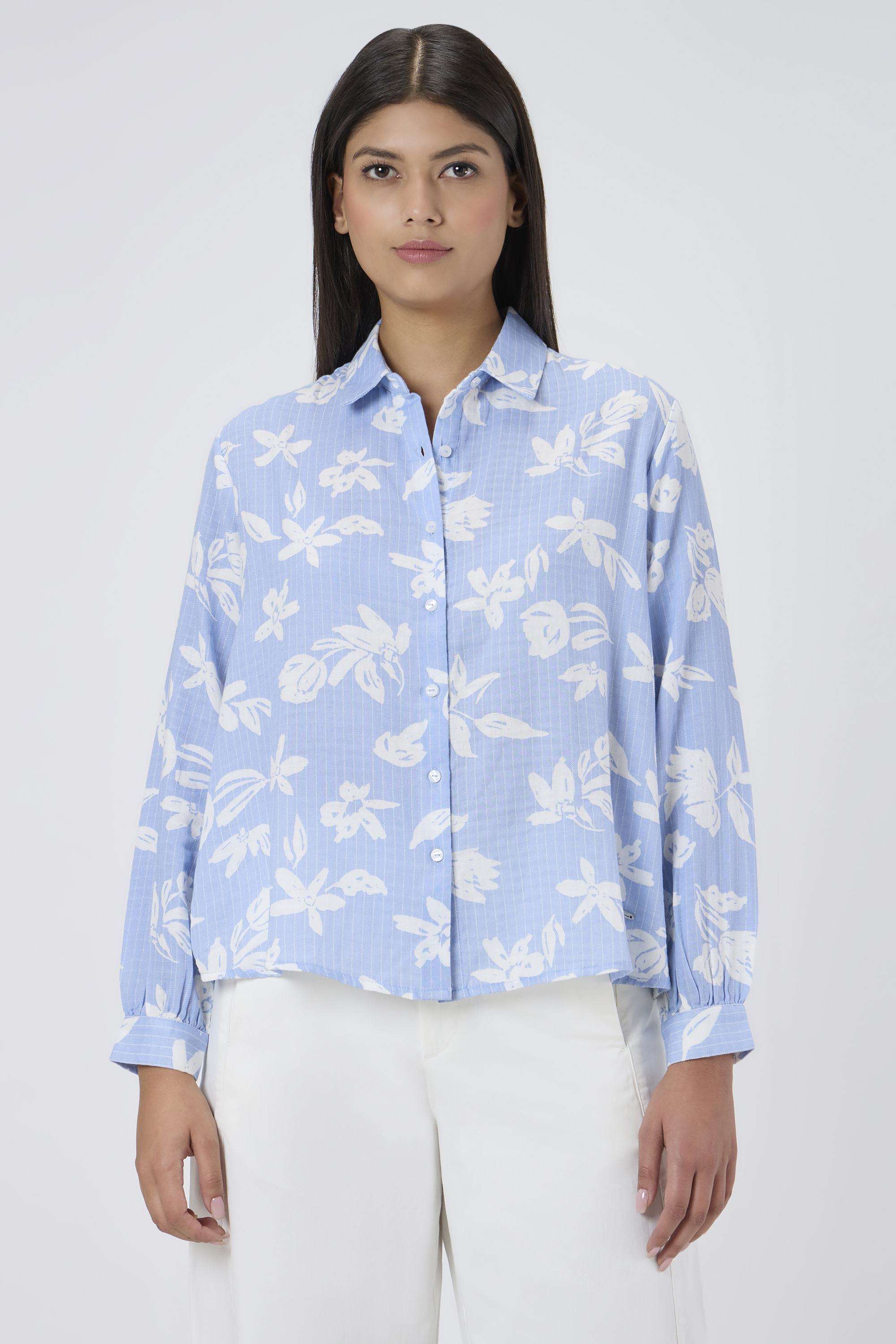 Solid-Blended-Fabric-Women-s-Shirt