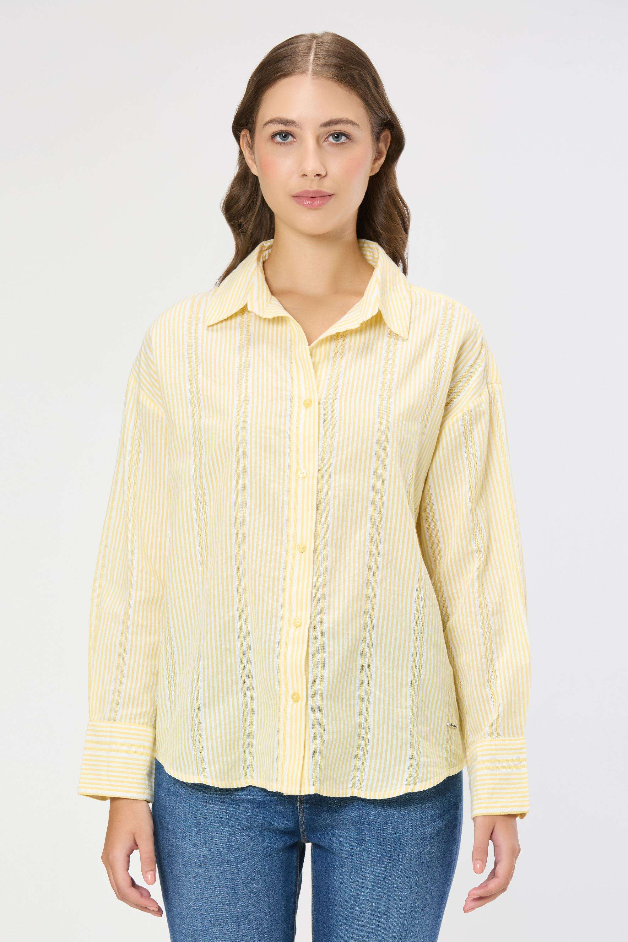 Solid-Blended-Fabric-Women-s-Shirt