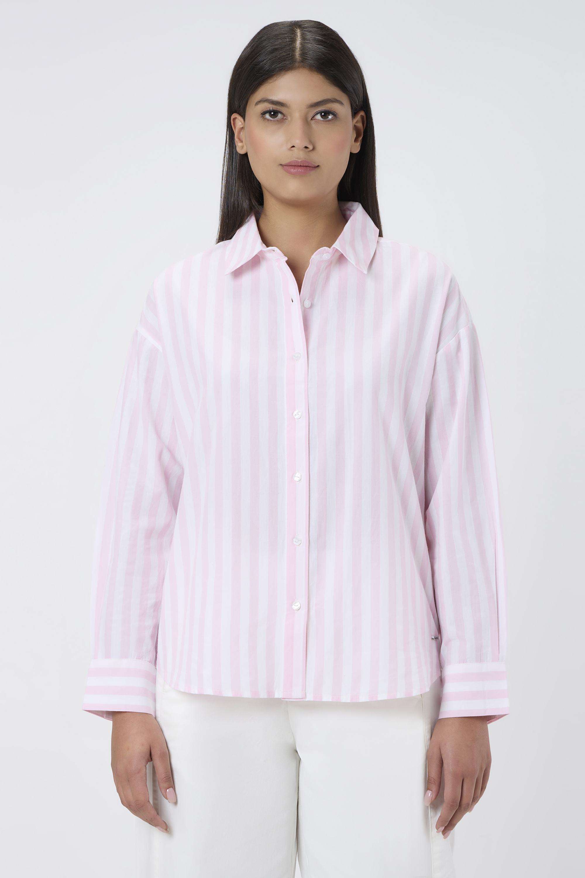 Solid-Blended-Fabric-Women-s-Shirt