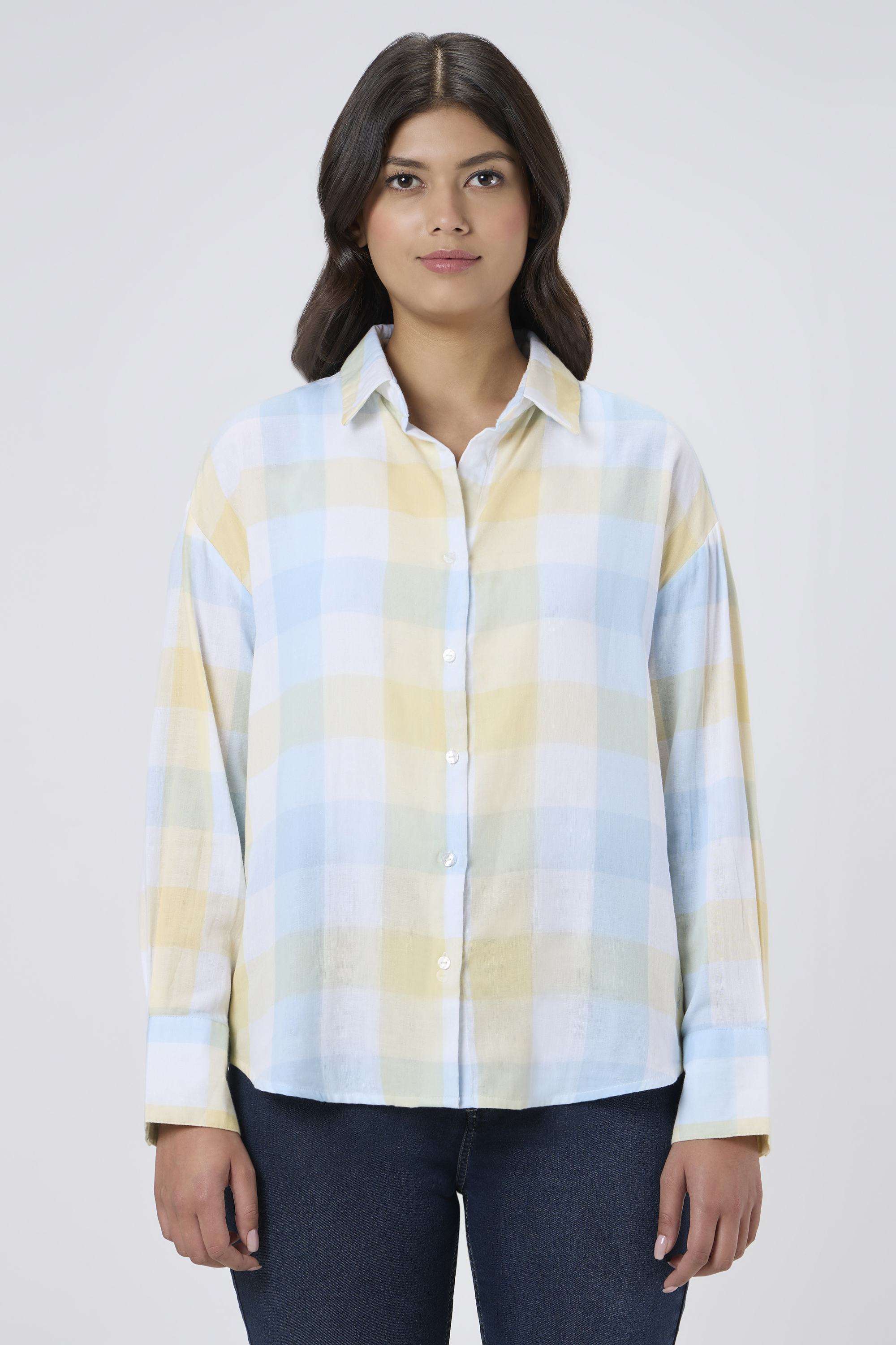 Solid-Blended-Fabric-Women-s-Shirt
