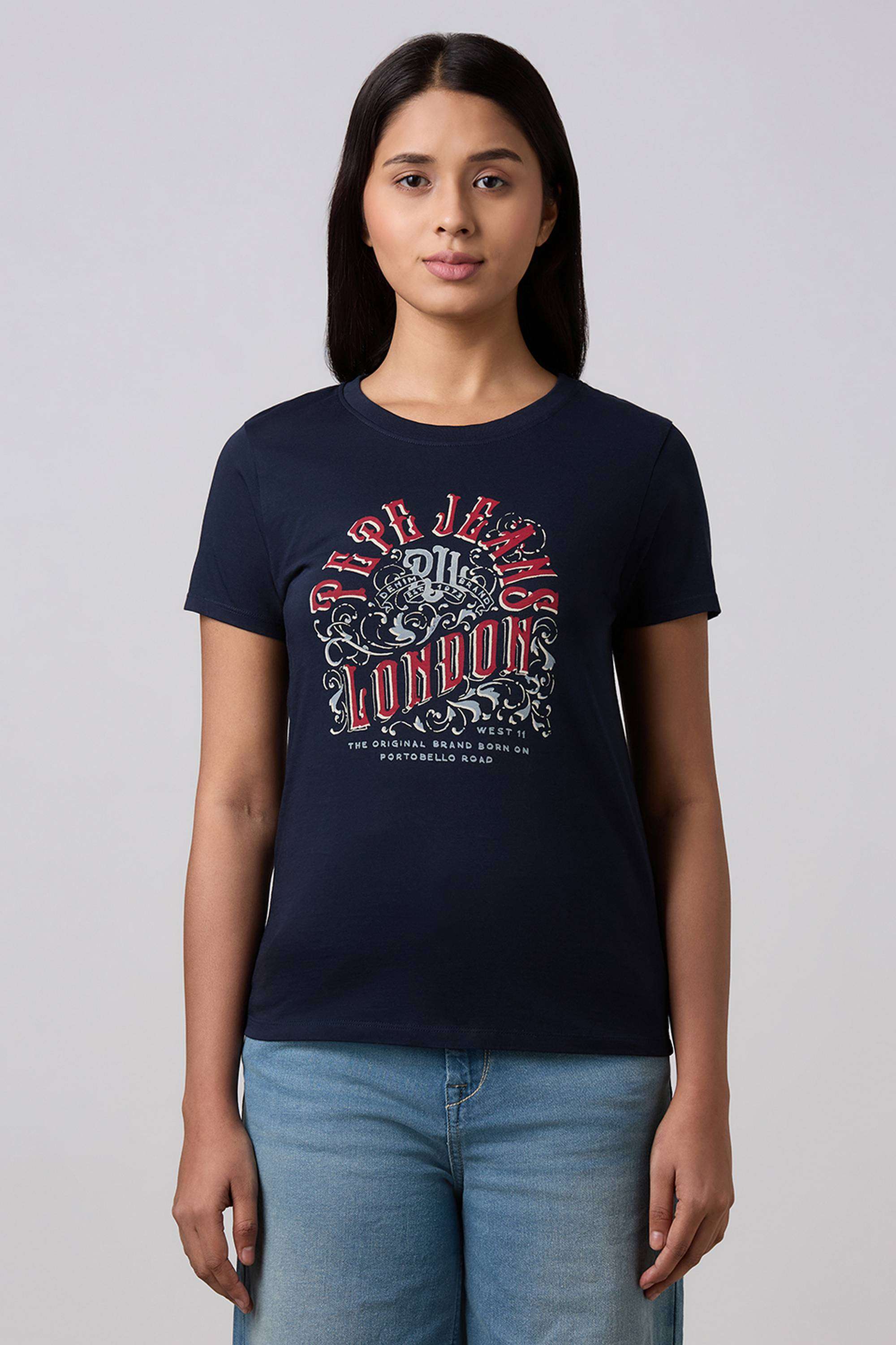 Solid-Blended-Fabric-Women-s-T-Shirt
