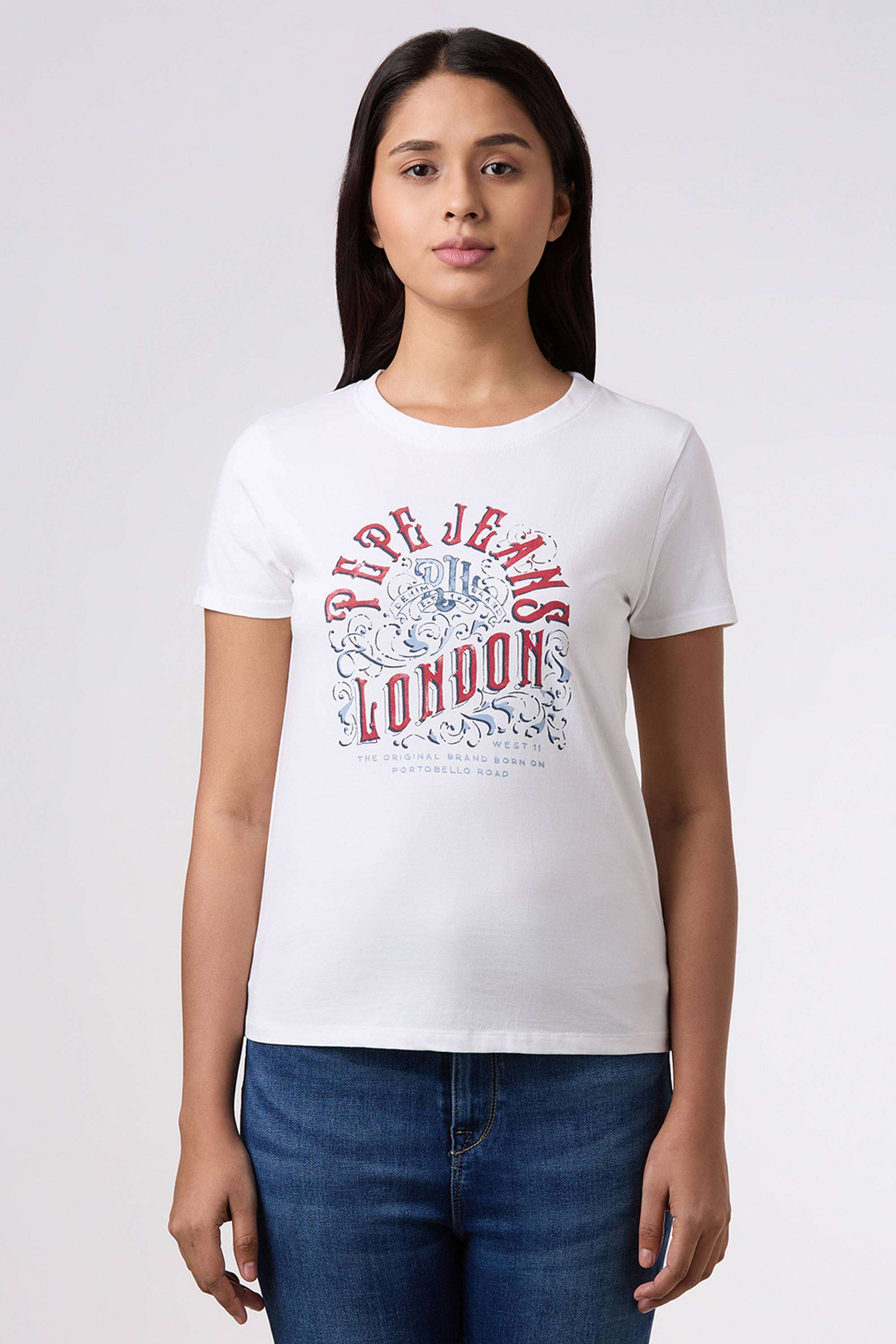 Solid-Blended-Fabric-Women-s-T-Shirt