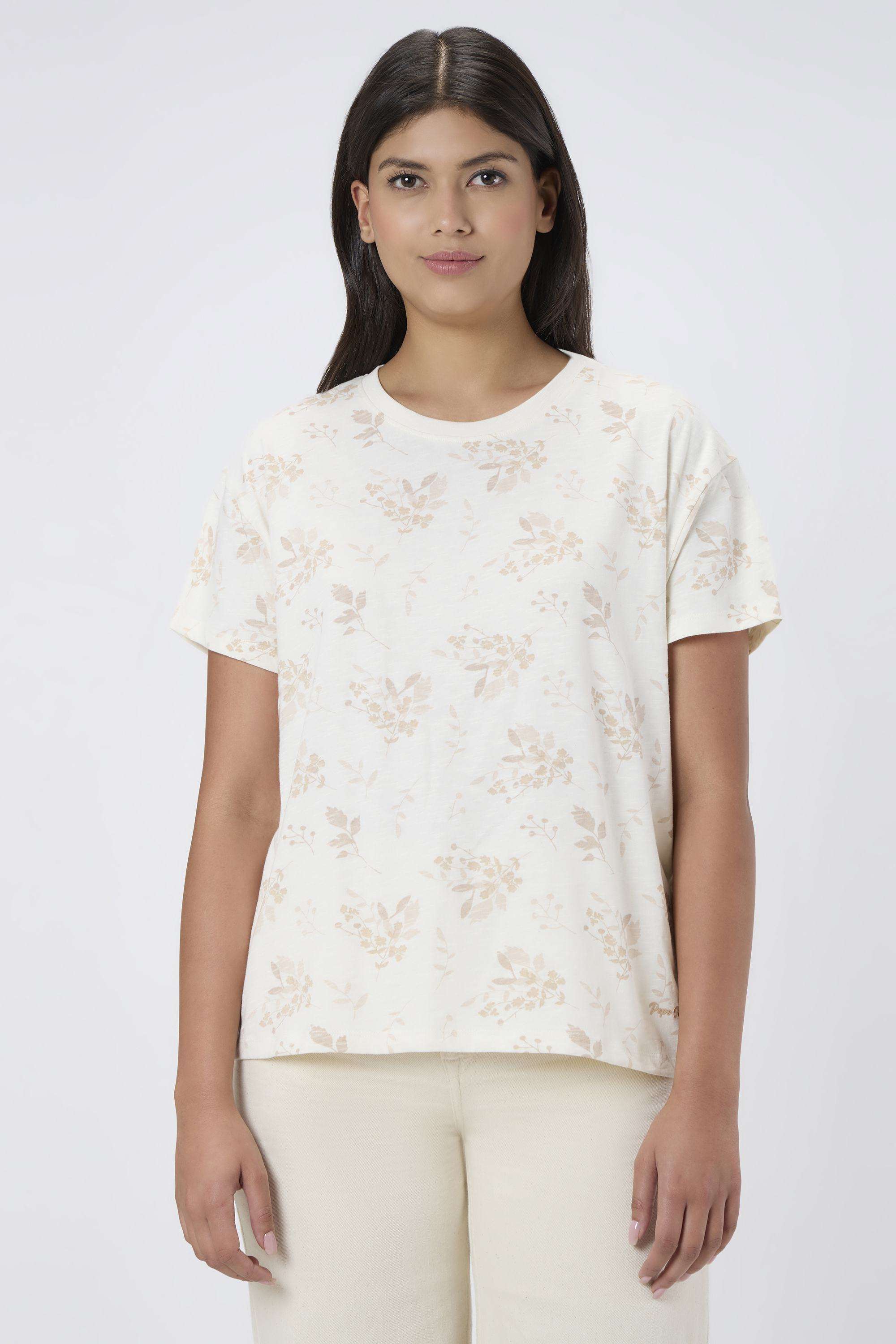 Solid-Blended-Fabric-Women-s-T-Shirt