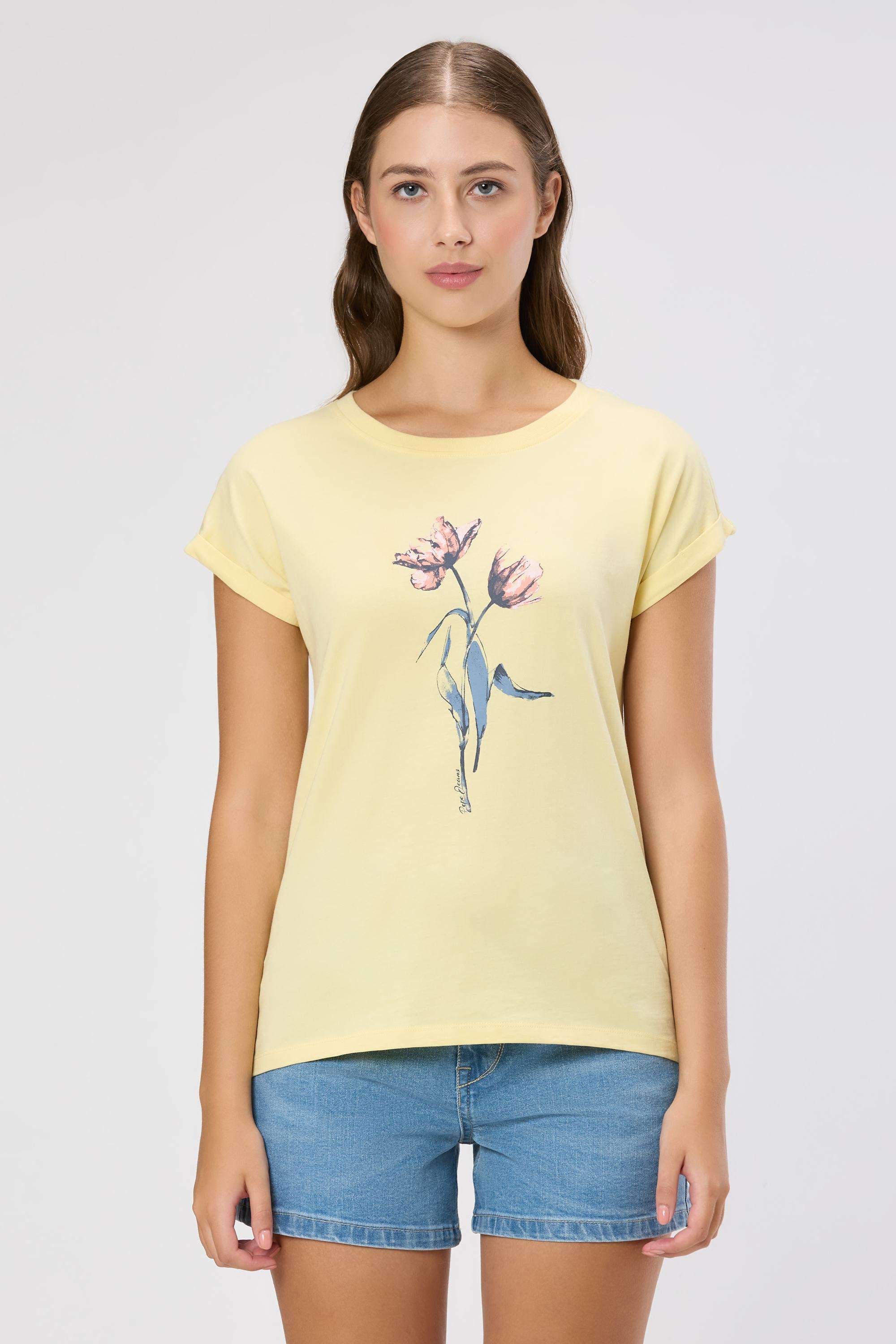 Solid-Blended-Fabric-Women-s-T-Shirt