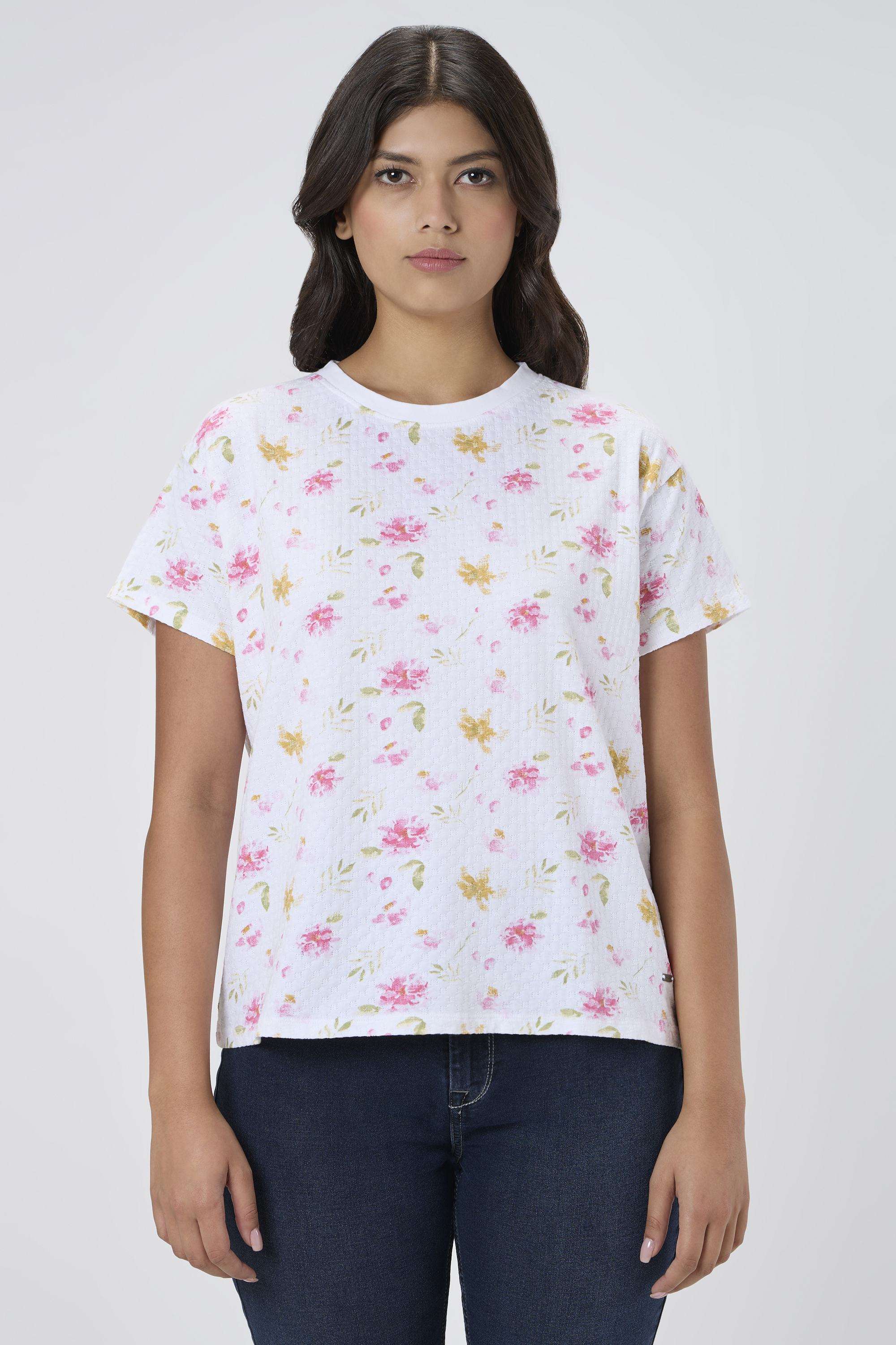 Solid-Blended-Fabric-Women-s-T-Shirt