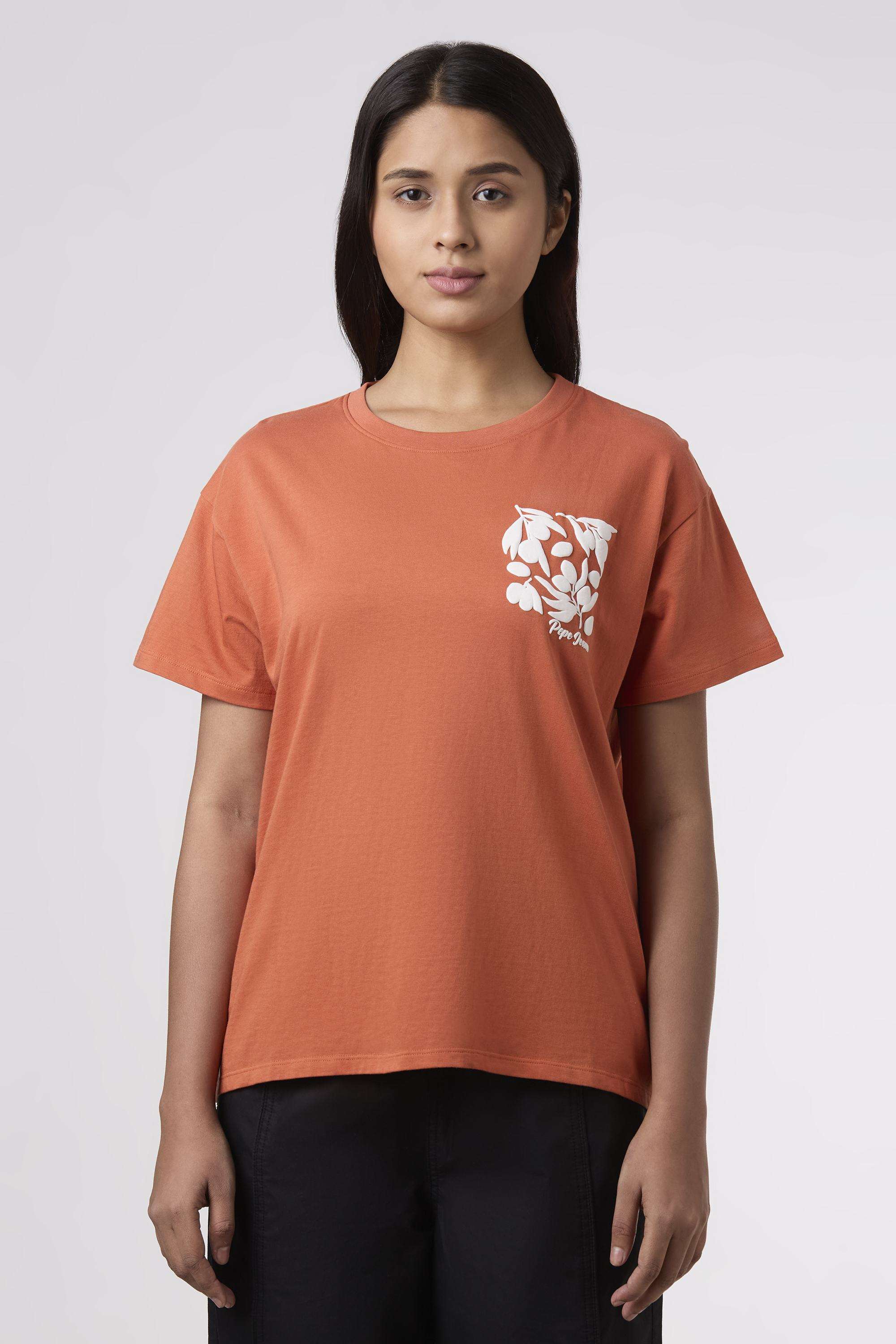 Solid-Blended-Fabric-Women-s-T-Shirt