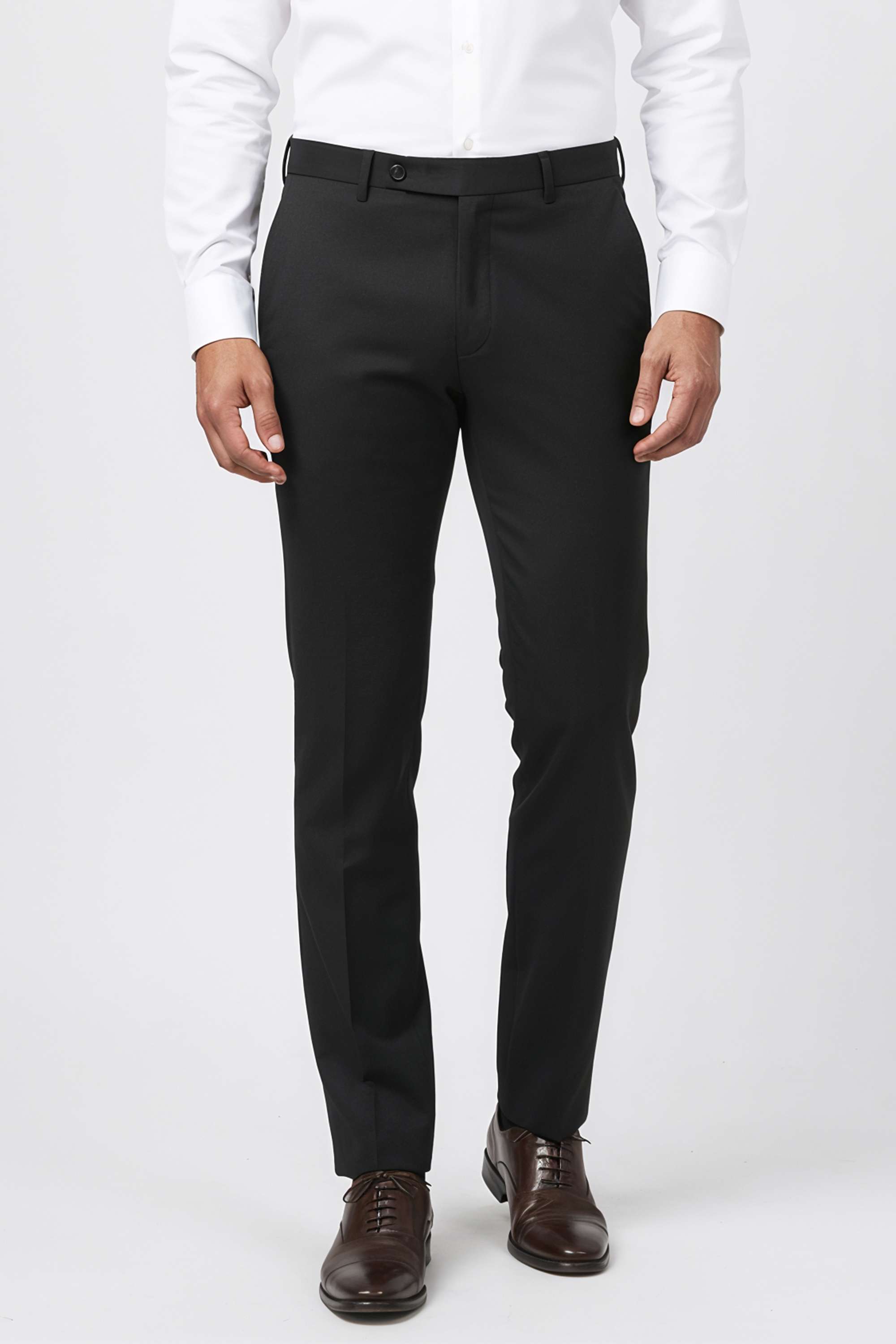 Solid-Blended-Fabric-Slim-Fit-Men-Trousers