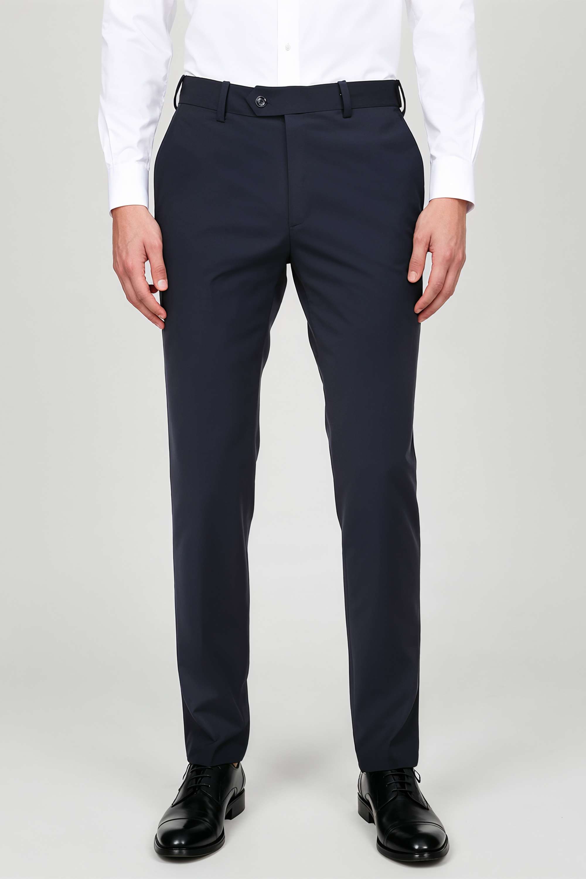 Solid-Blended-Fabric-Slim-Fit-Men-s-Trousers