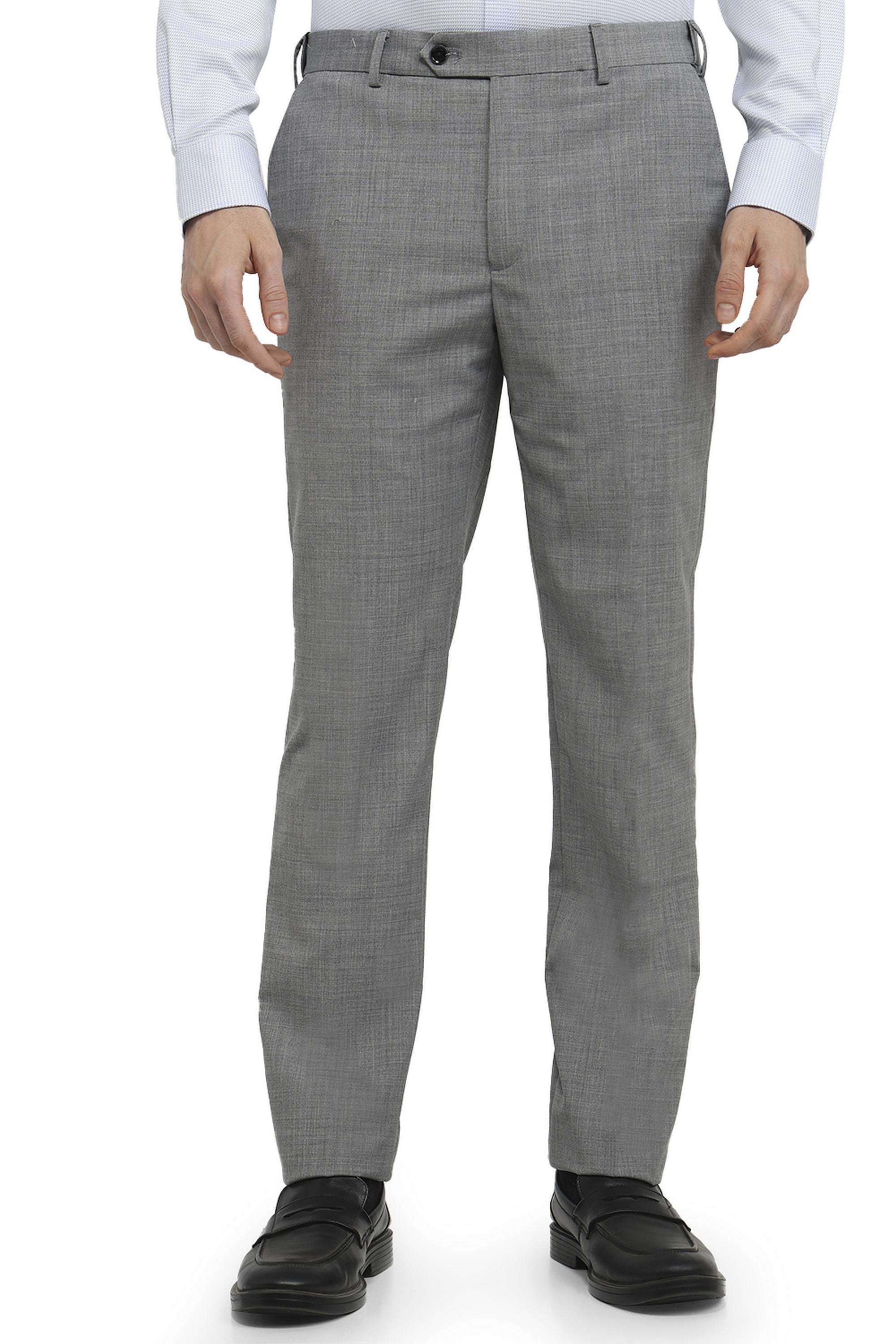 Solid-Polyester-Blend-Slim-Fit-Men-s-Trousers