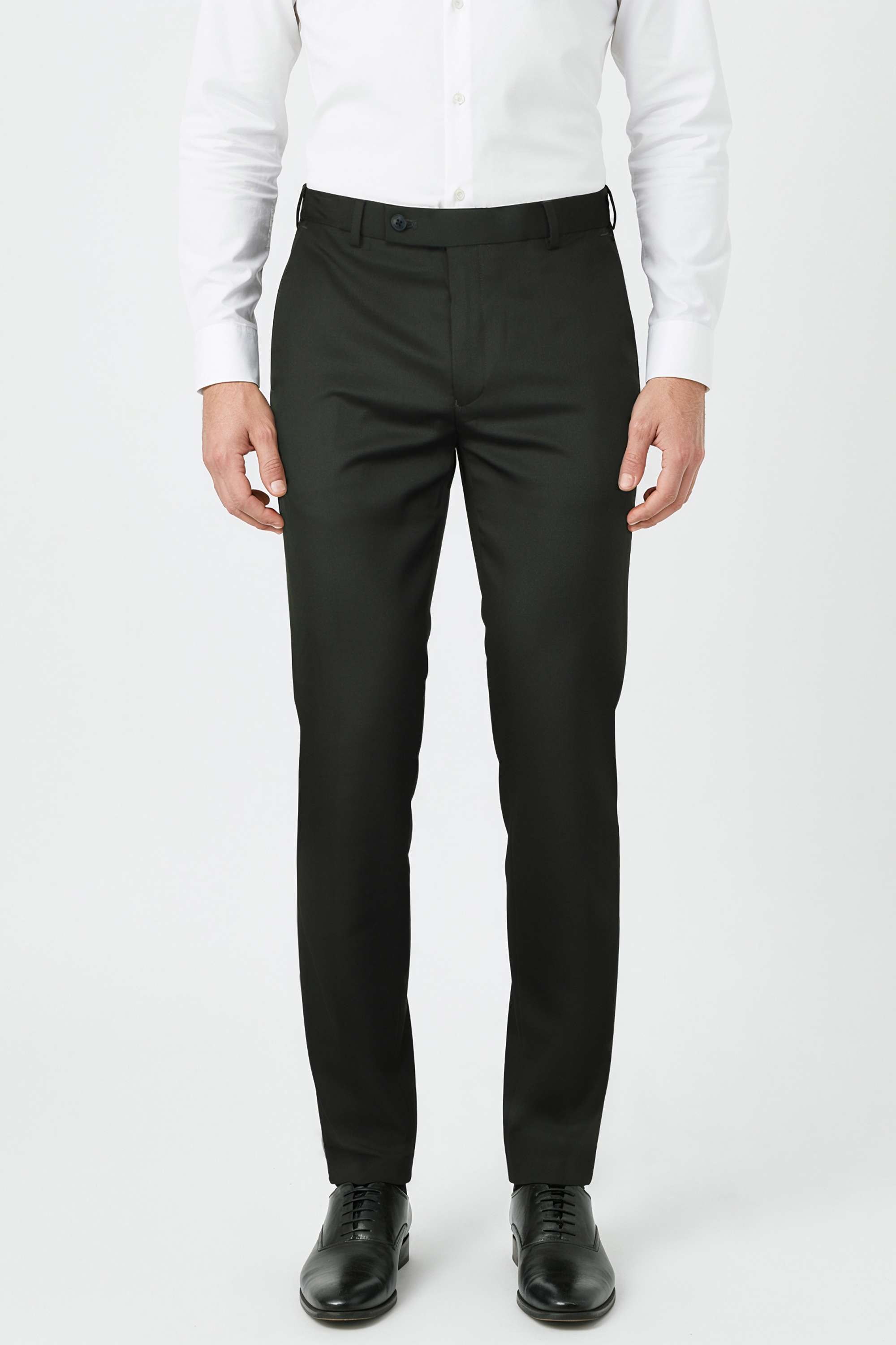 Solid-Blended-Fabric-Slim-Fit-Men-s-Trousers