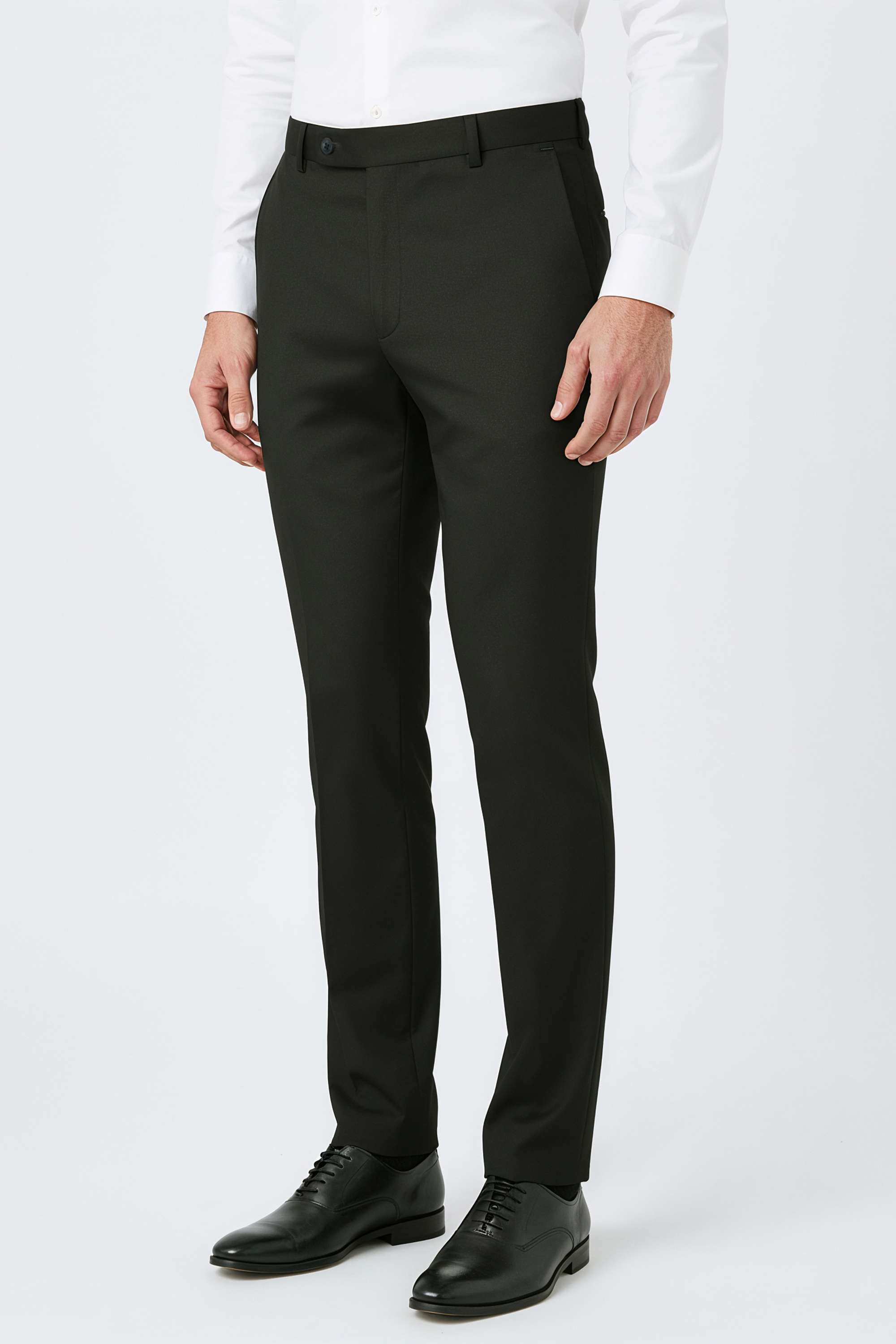 Solid-Blended-Fabric-Slim-Fit-Men-s-Trousers