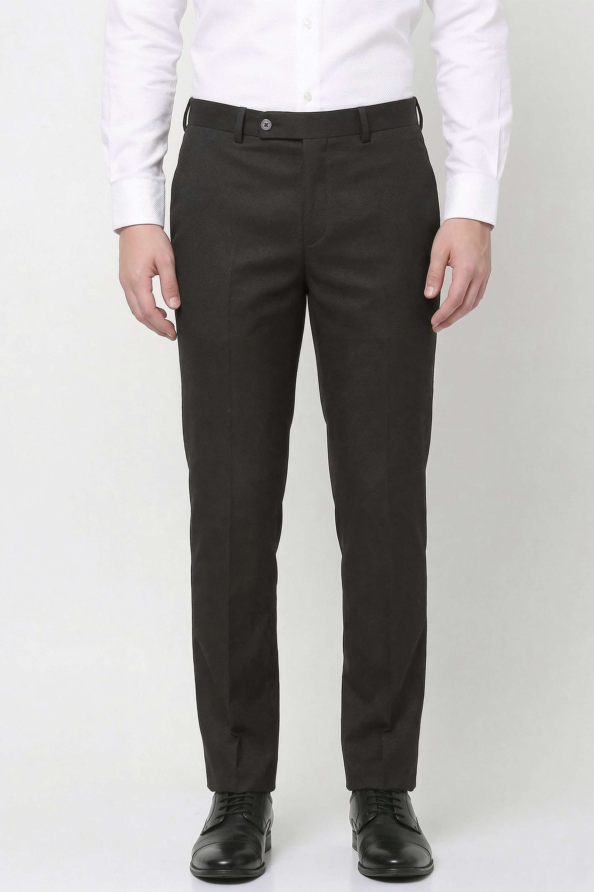 Solid-Blended-Fabric-Slim-Fit-Men-s-Trousers