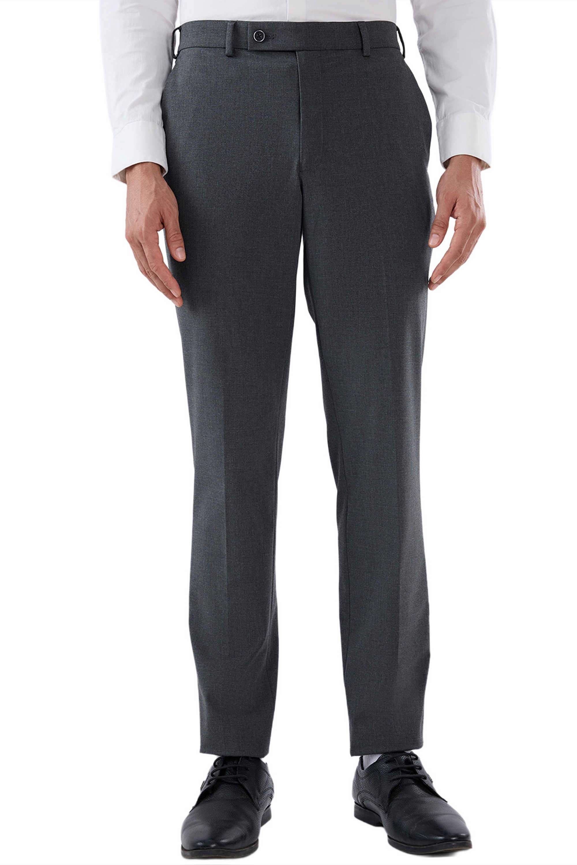 Solid-Polyester-Blend-Slim-Fit-Men-s-Formal-Trousers